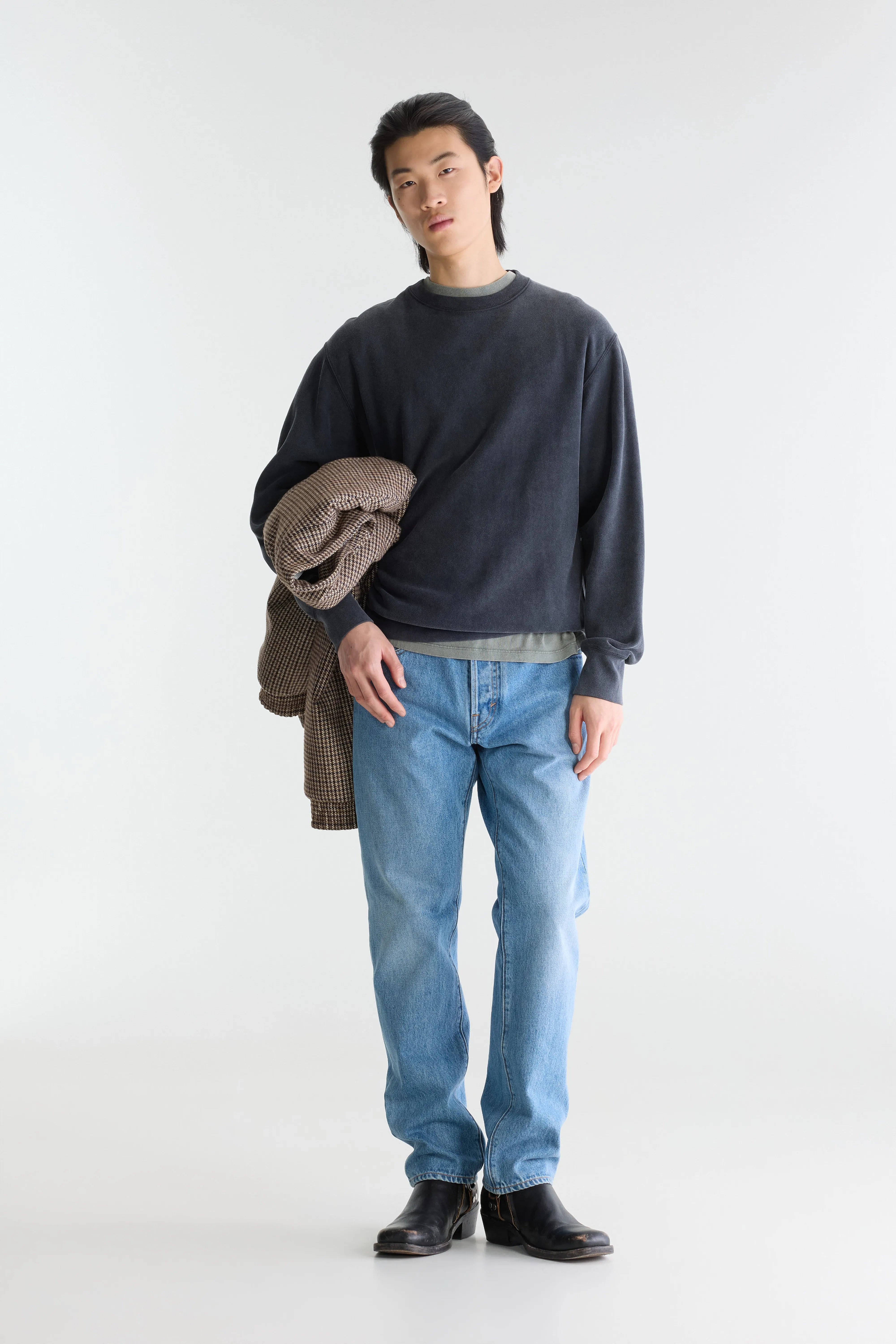 Flake crewneck sweatshirt (262 / M / METEORITE)