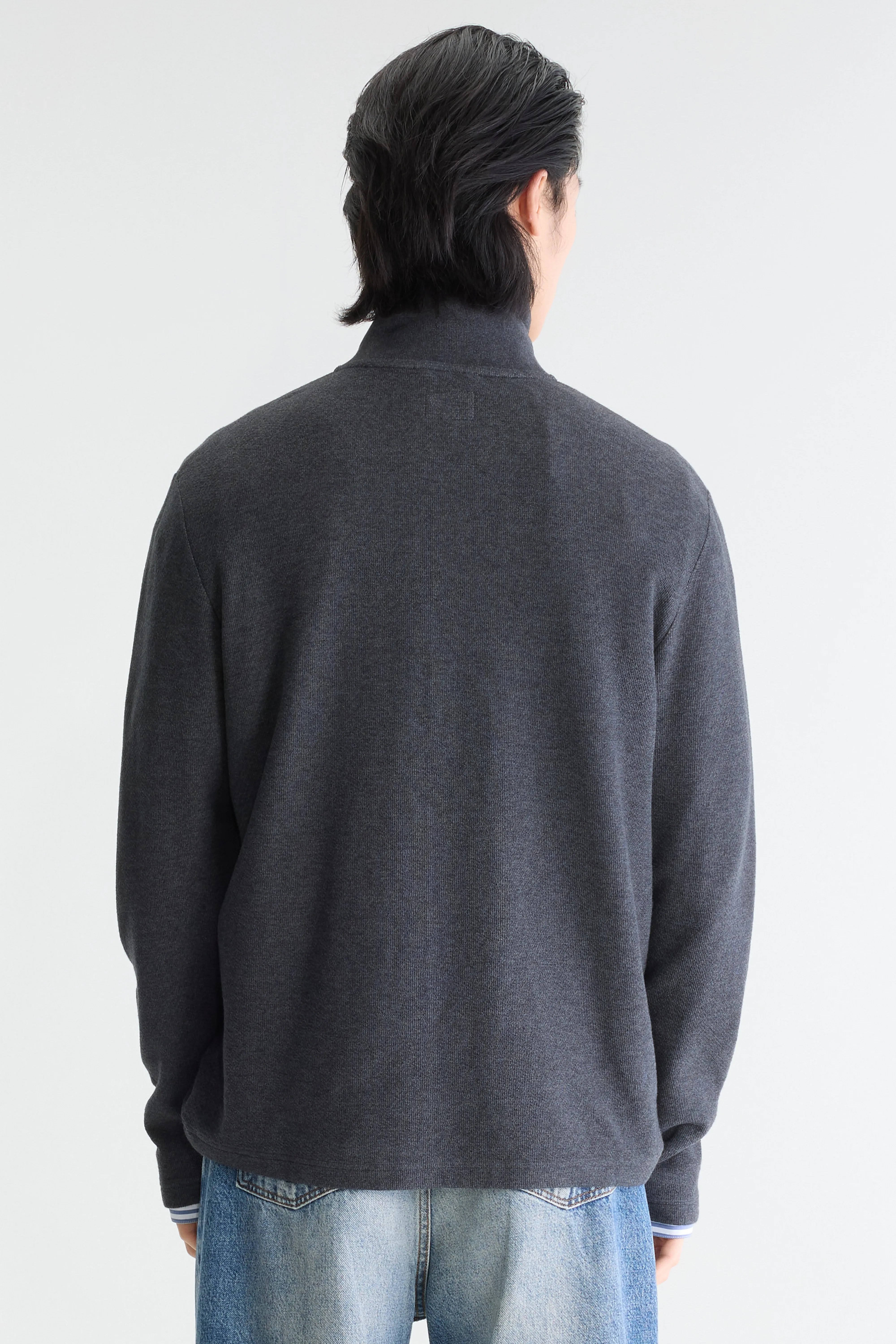 Spence zipped-collar t-shirt (262 / M / CHARCOAL)
