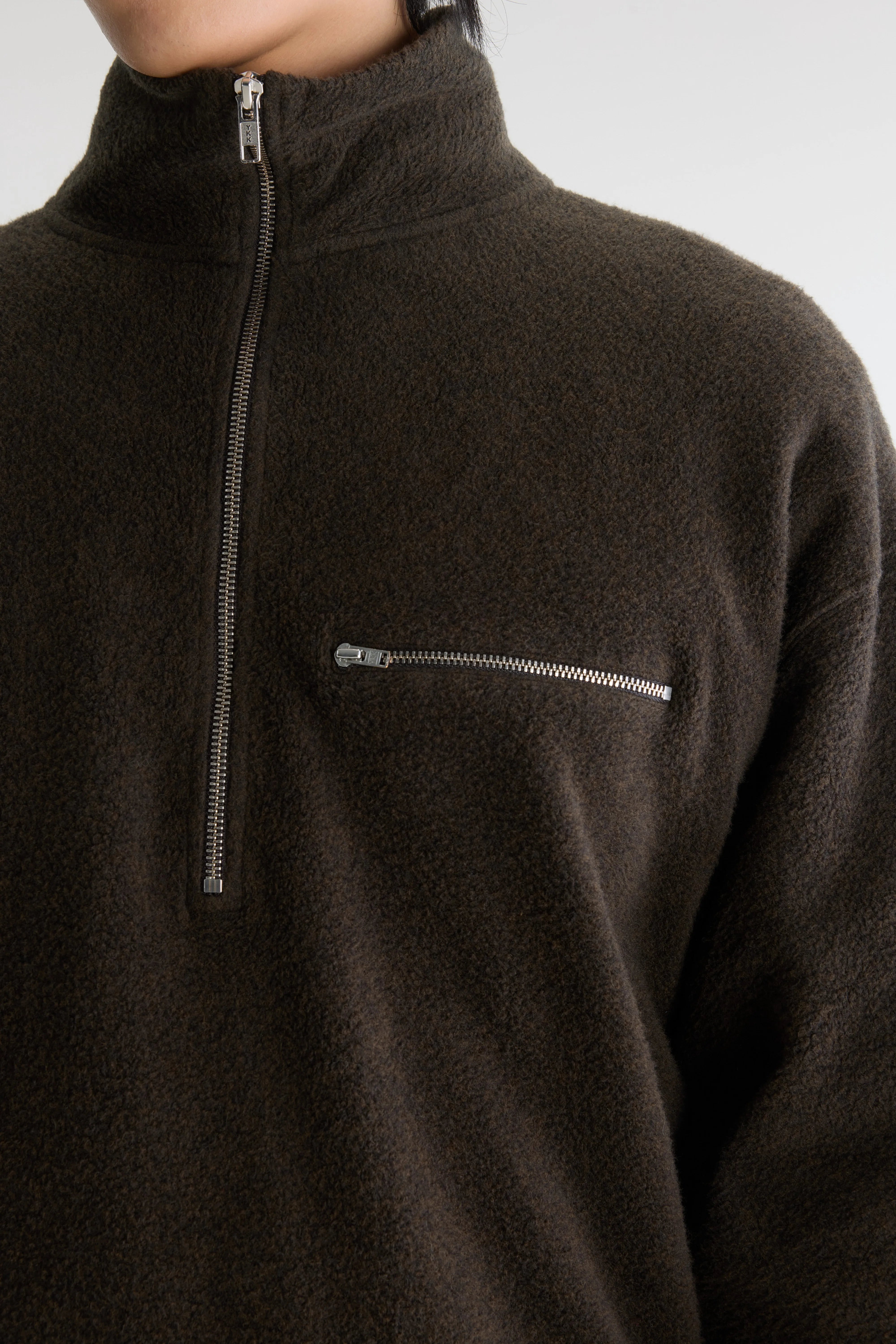 Maber zipped-collar sweatshirt (262 / M / DARK BROWN)