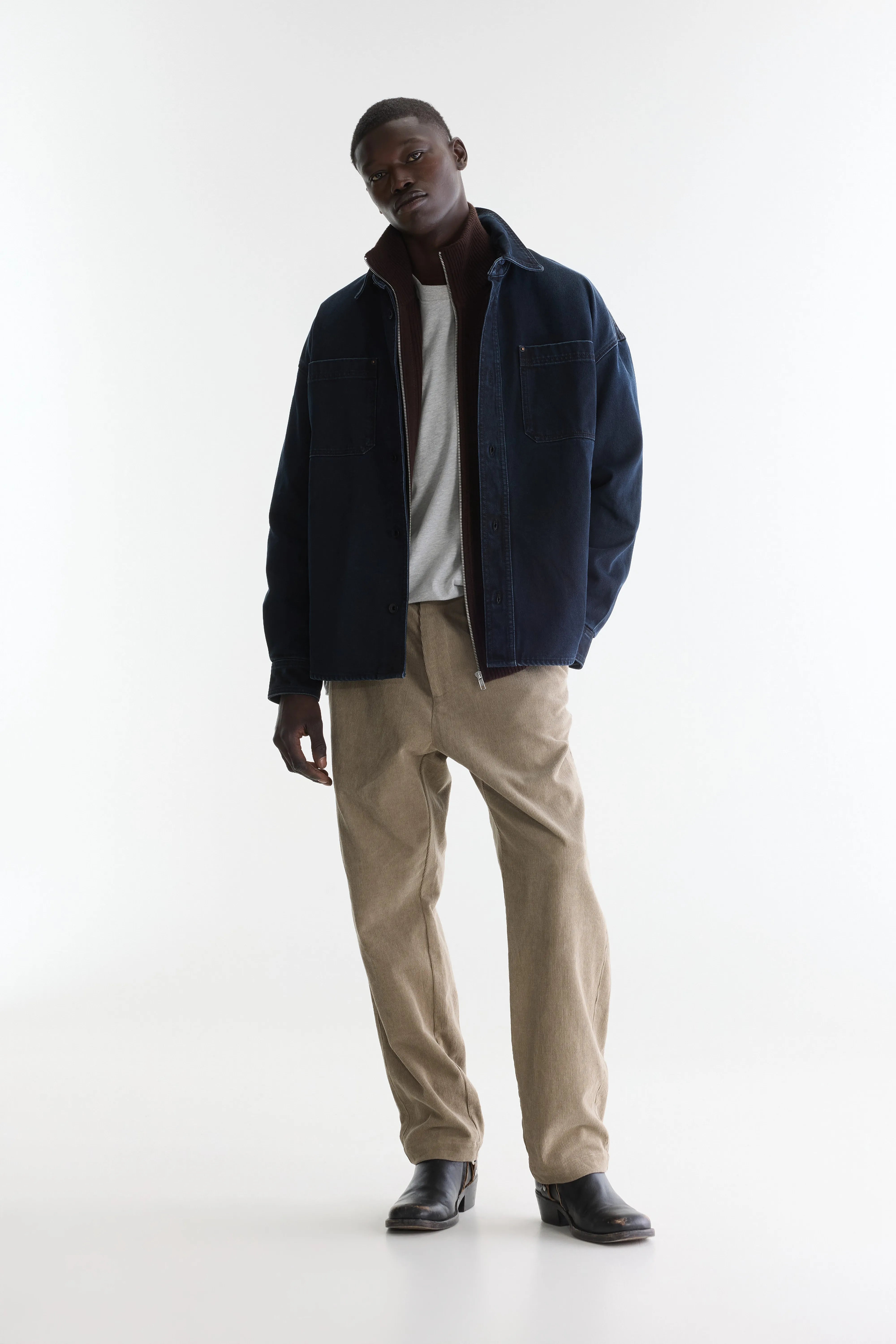Poak relaxed overshirt (262 / M / BK BLUE RINSE)