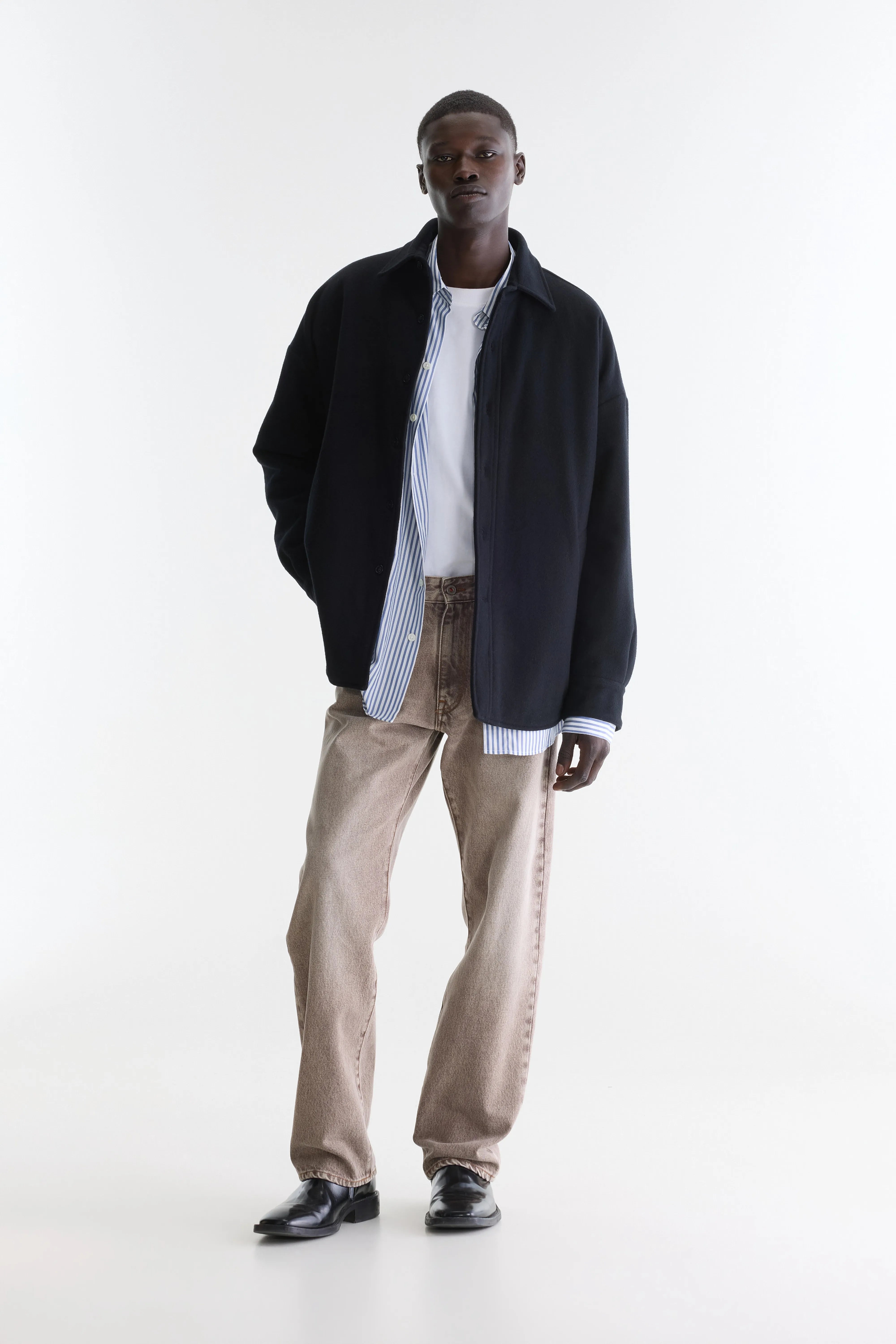 Jowe wool overshirt (262 / M / BLACK)