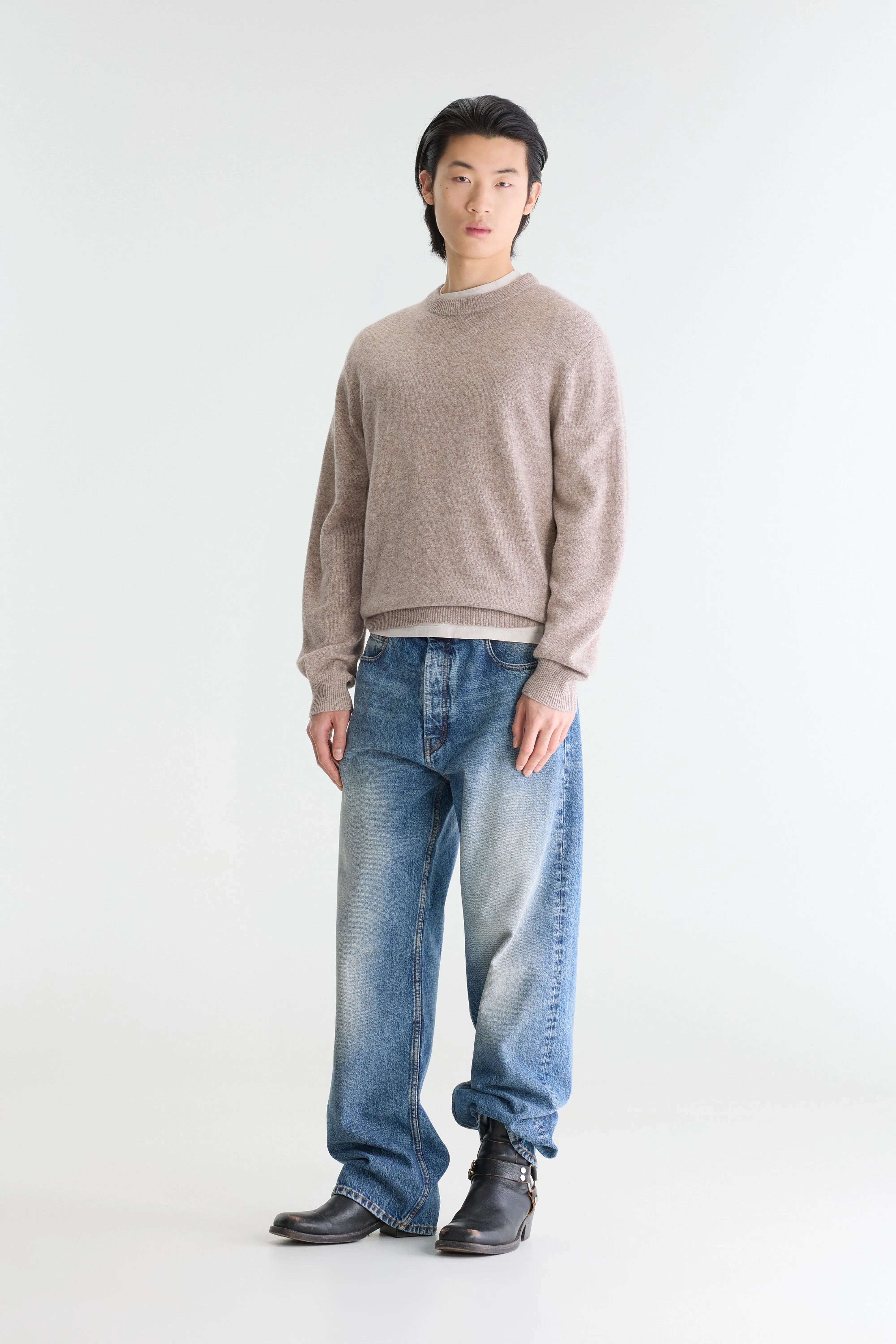 Gak classic crewneck sweater (262 / M / BEIGE MELANGE)