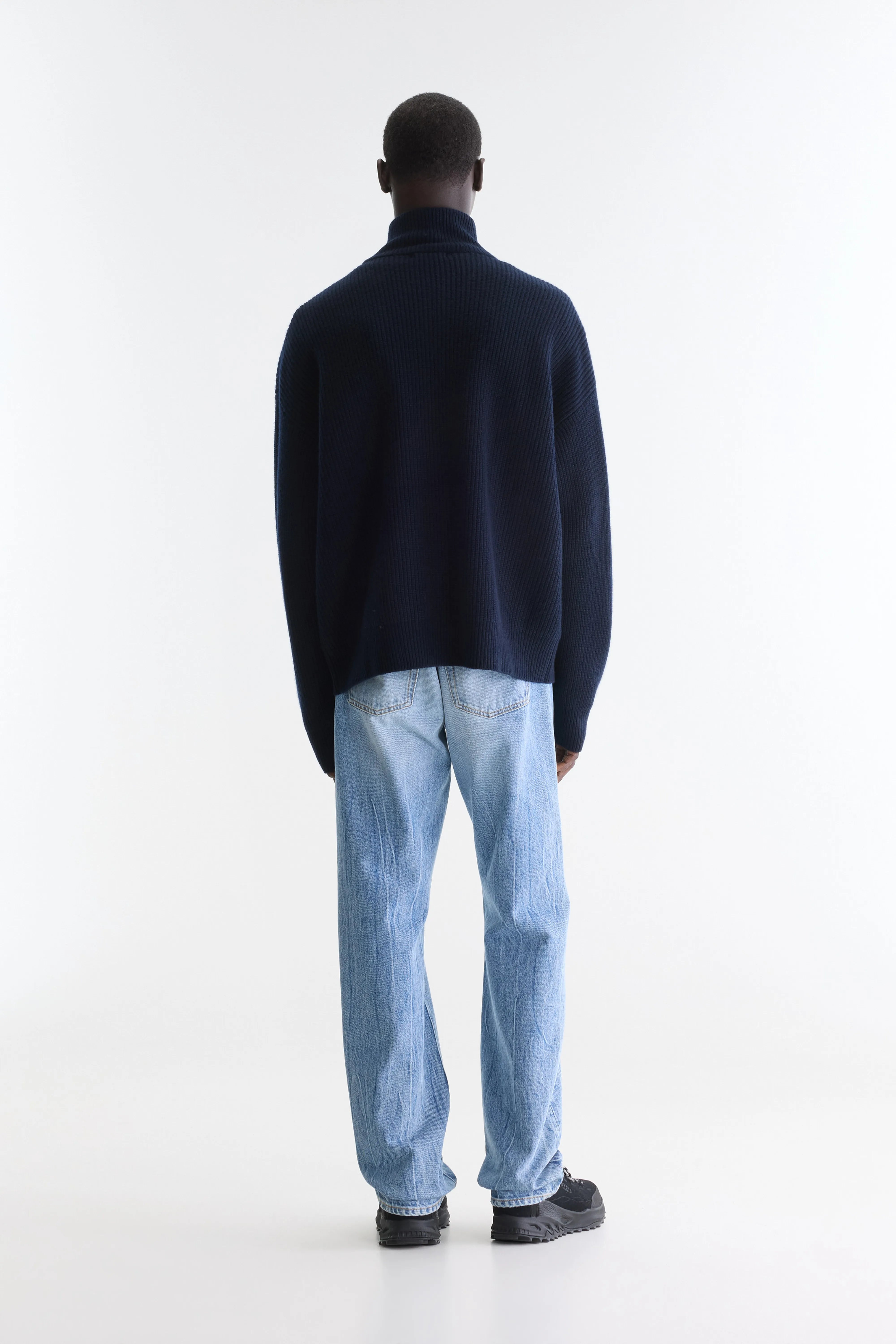 Dorzip cardigan met opstaande kraag (262 / M / NAVY)