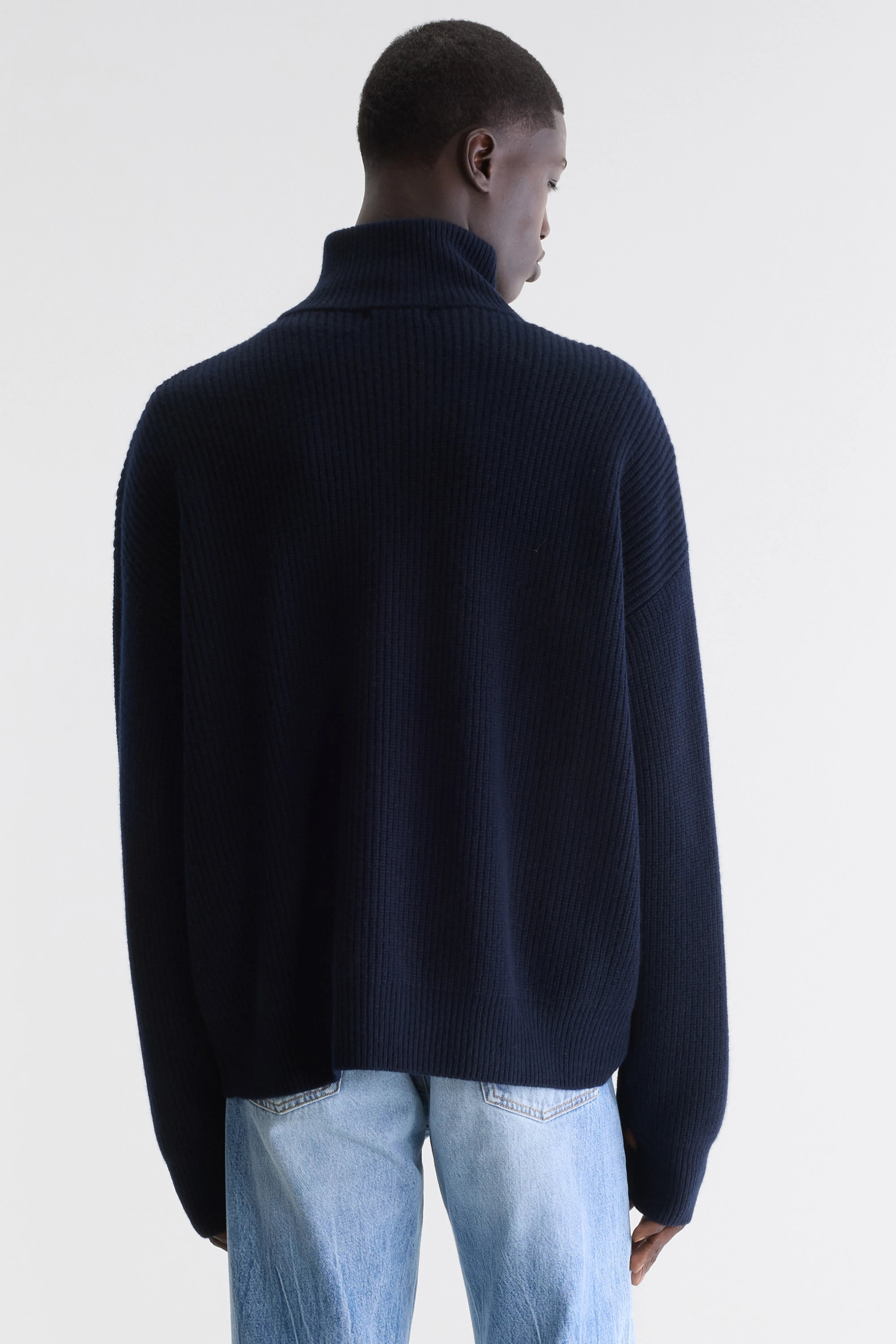 Dorzip cardigan met opstaande kraag (262 / M / NAVY)