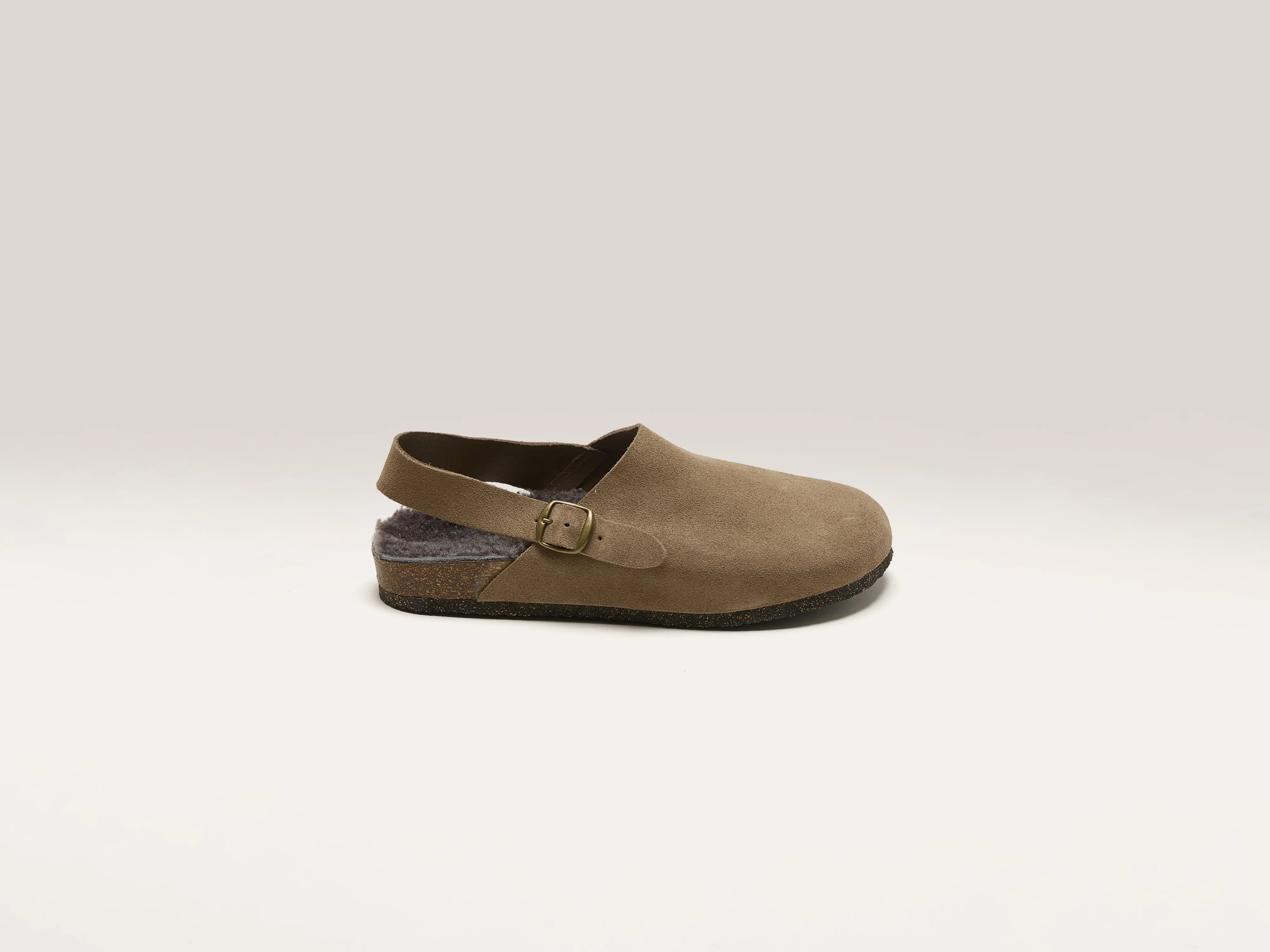 Taupe Suede Clogs (242 / W / TAUPE)