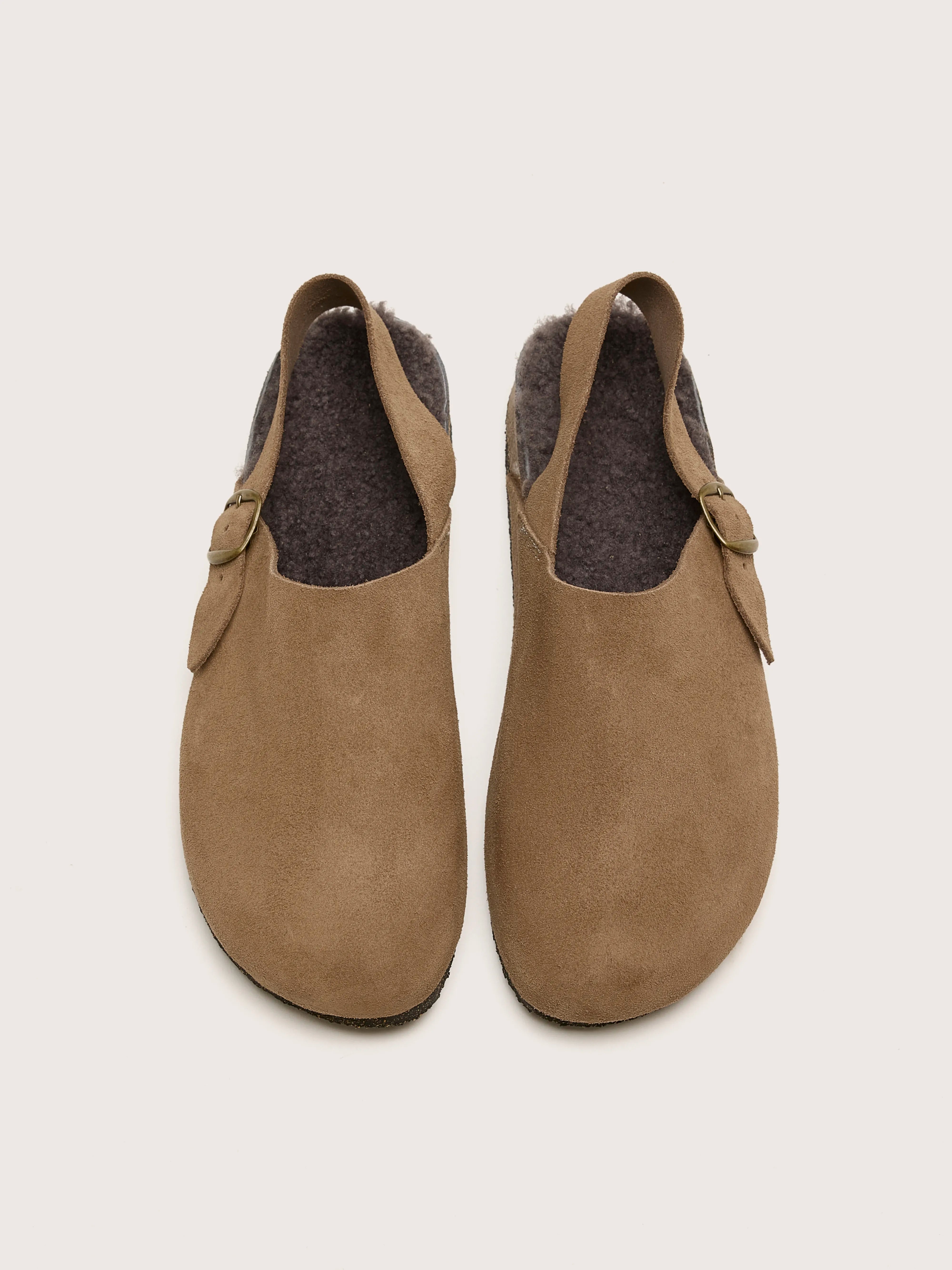 Taupe Suede Clogs (242 / W / TAUPE)