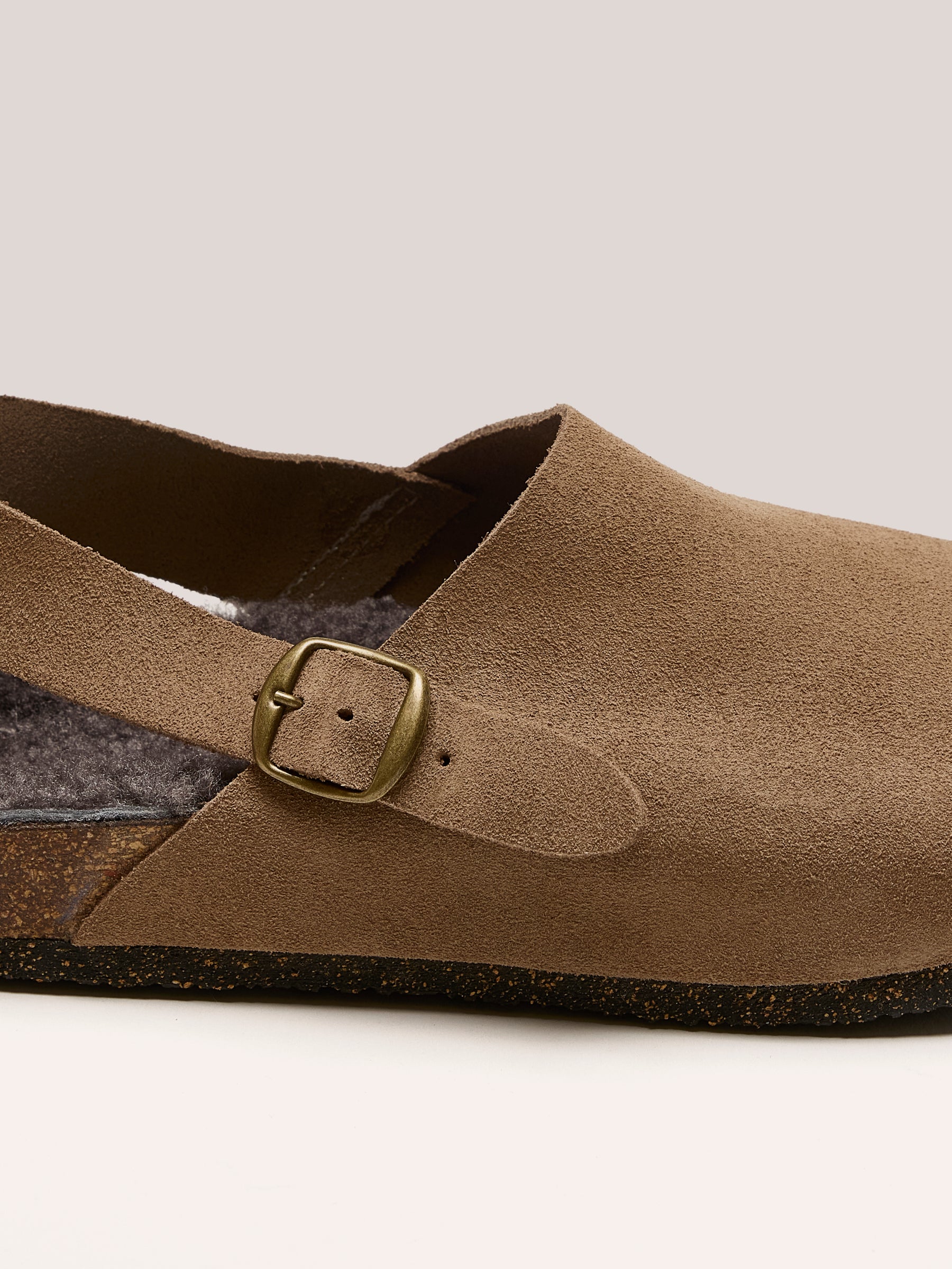 Taupe Suede Clogs (242 / W / TAUPE)