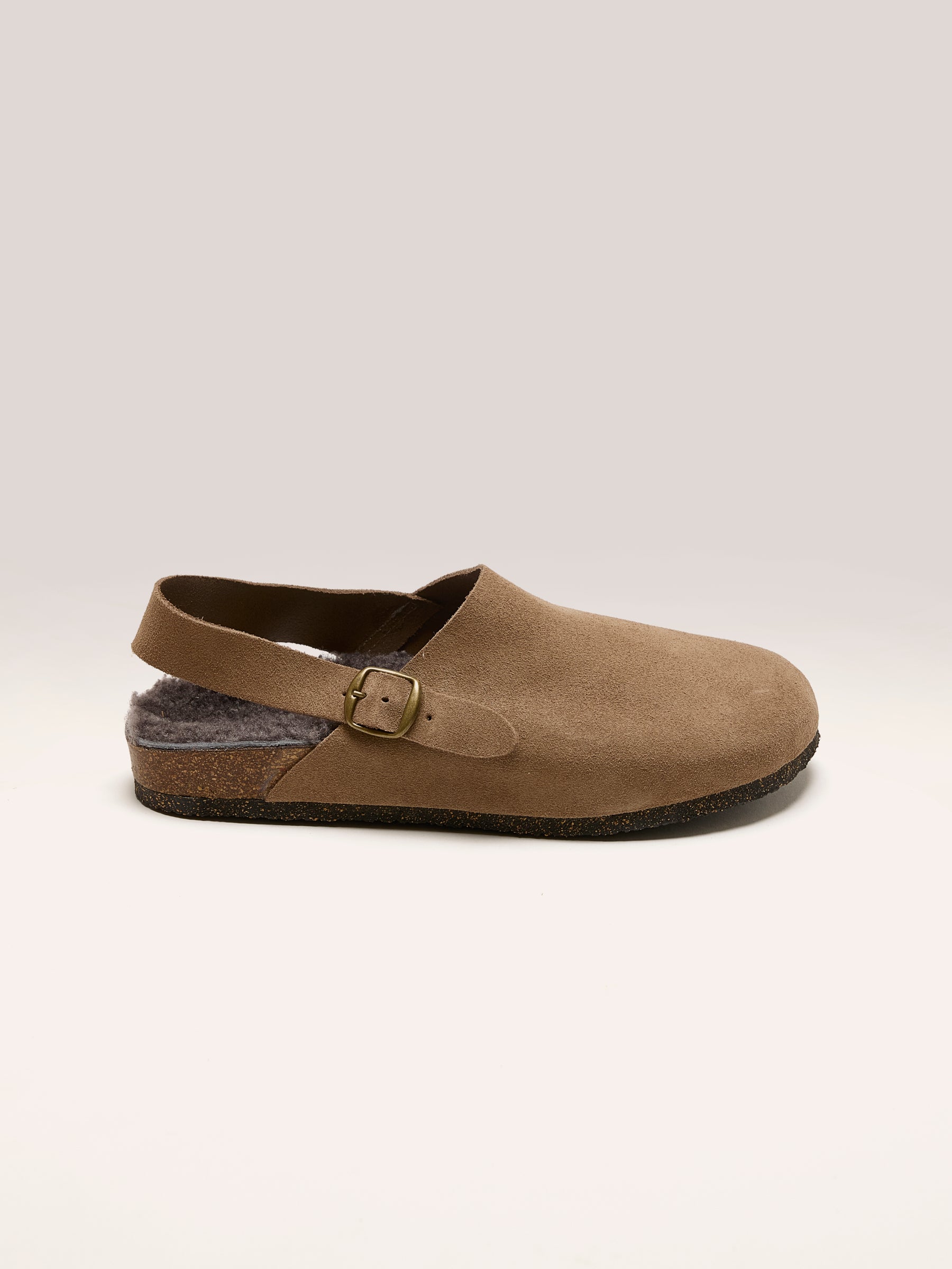 Taupe Suede Clogs (242 / W / TAUPE)