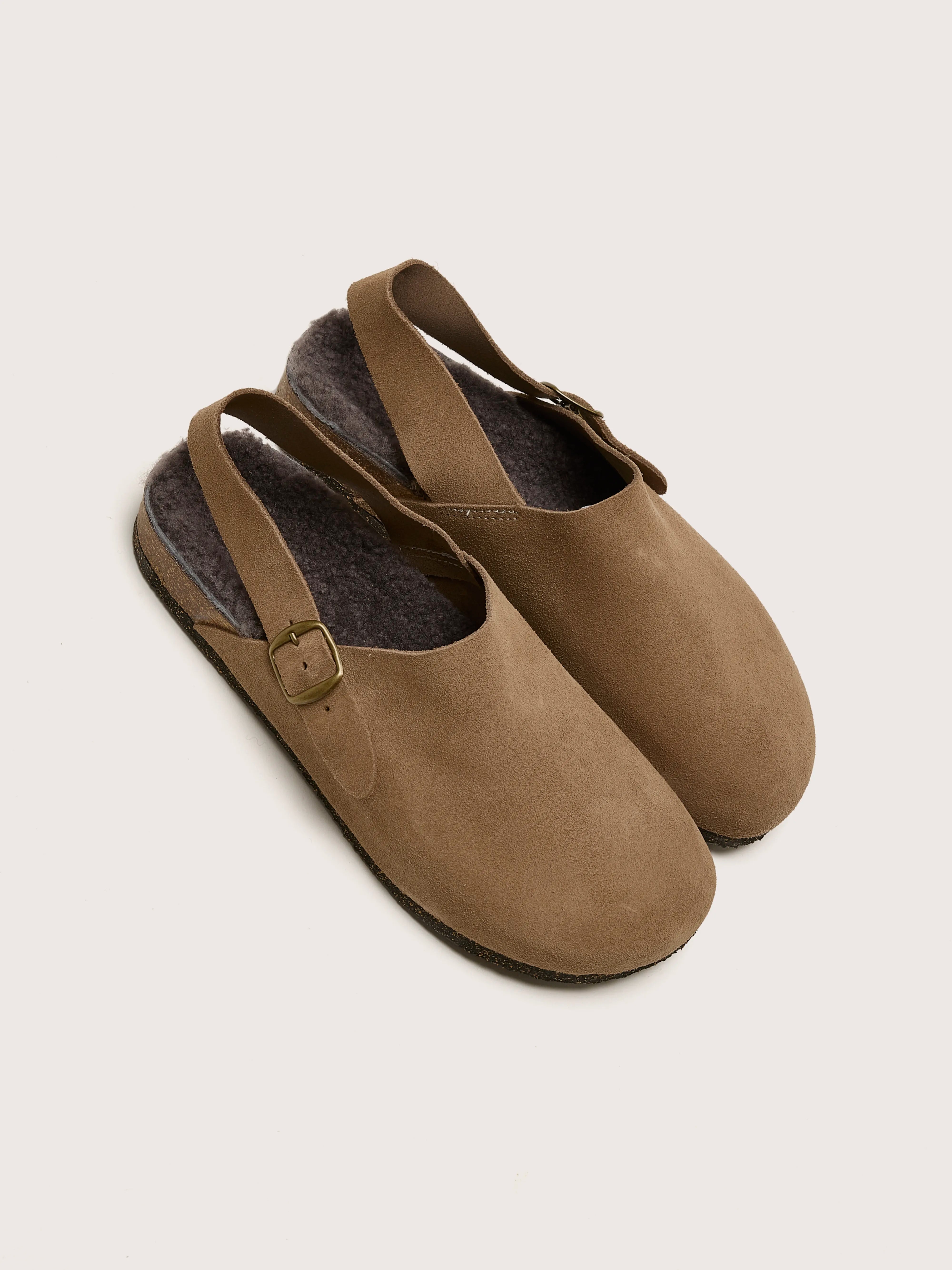 Taupe Suede Clogs (242 / W / TAUPE)