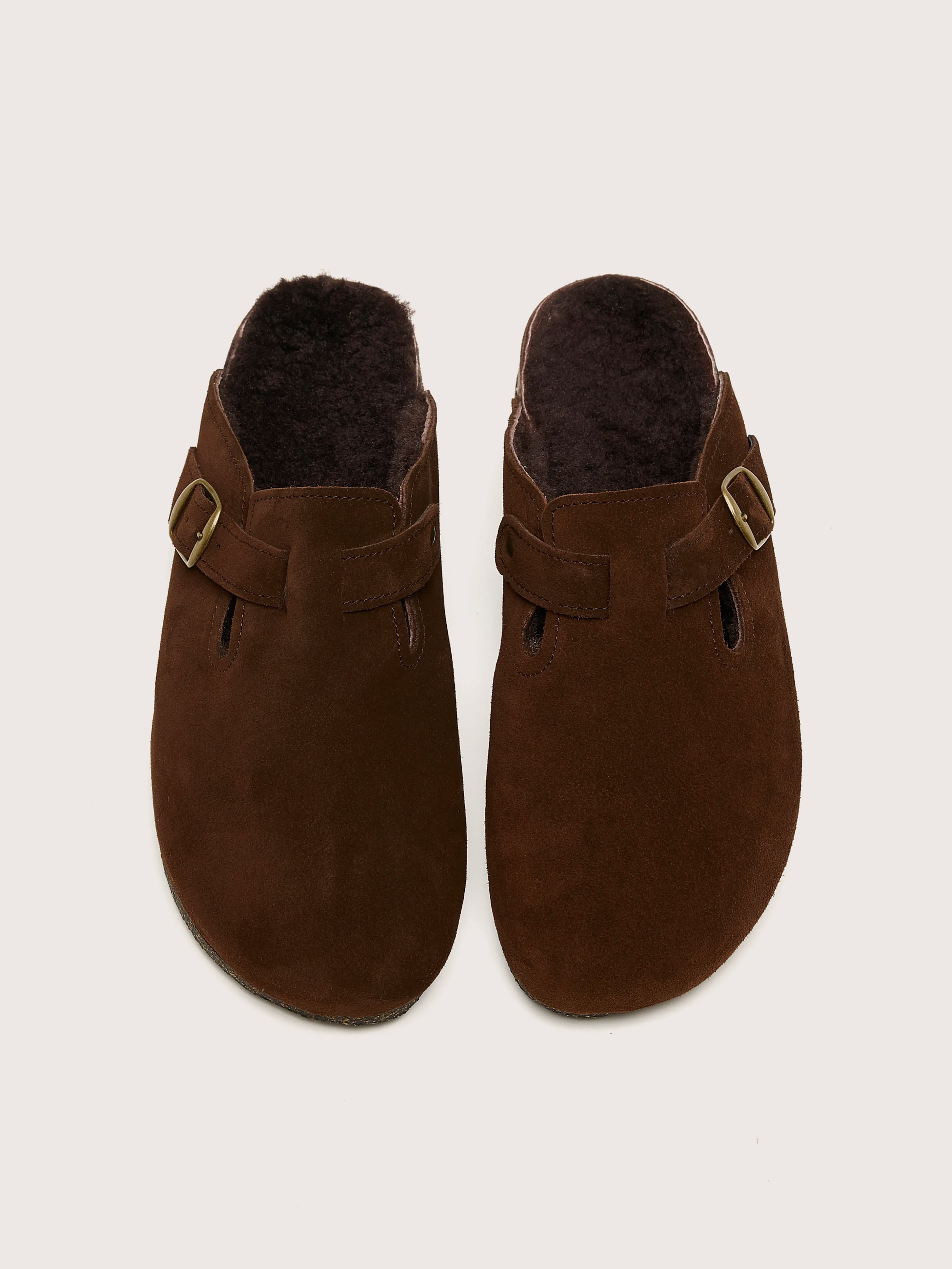 Sabots En Velours Choco Pour Femme | Bellerose