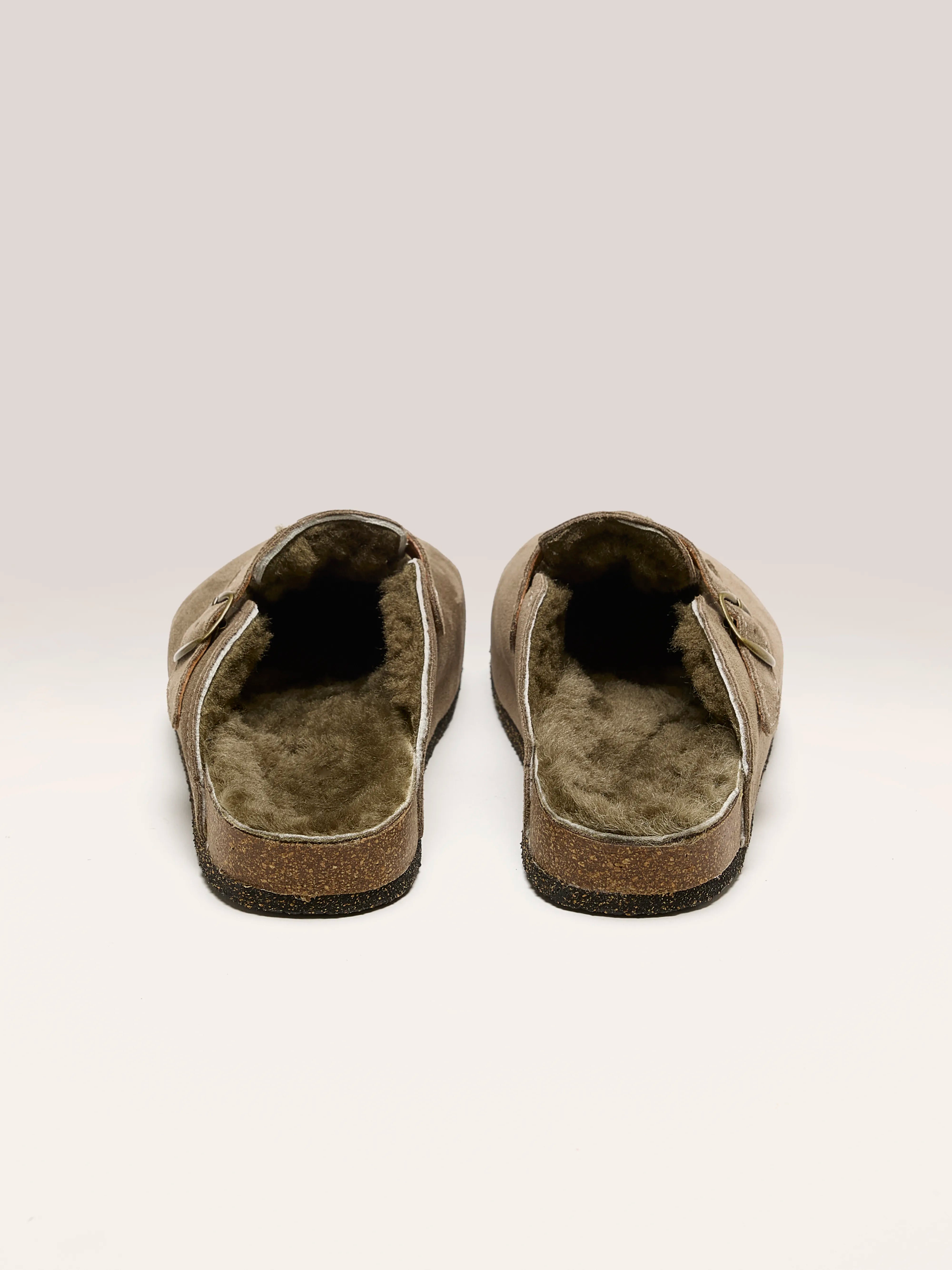 Taupe Velour Clogs (242 / W / KHAKI)