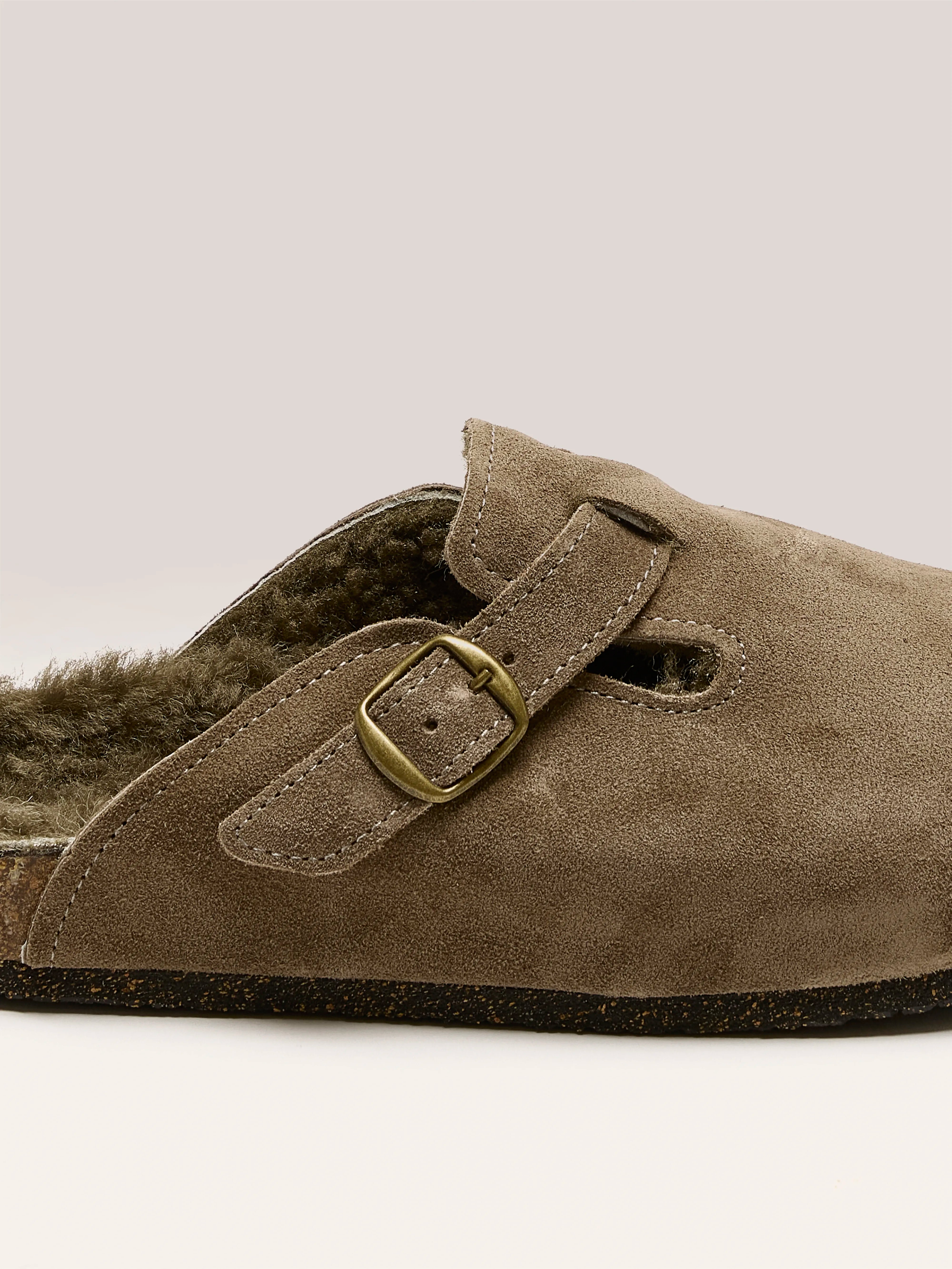 Taupe Velour Clogs (242 / W / KHAKI)