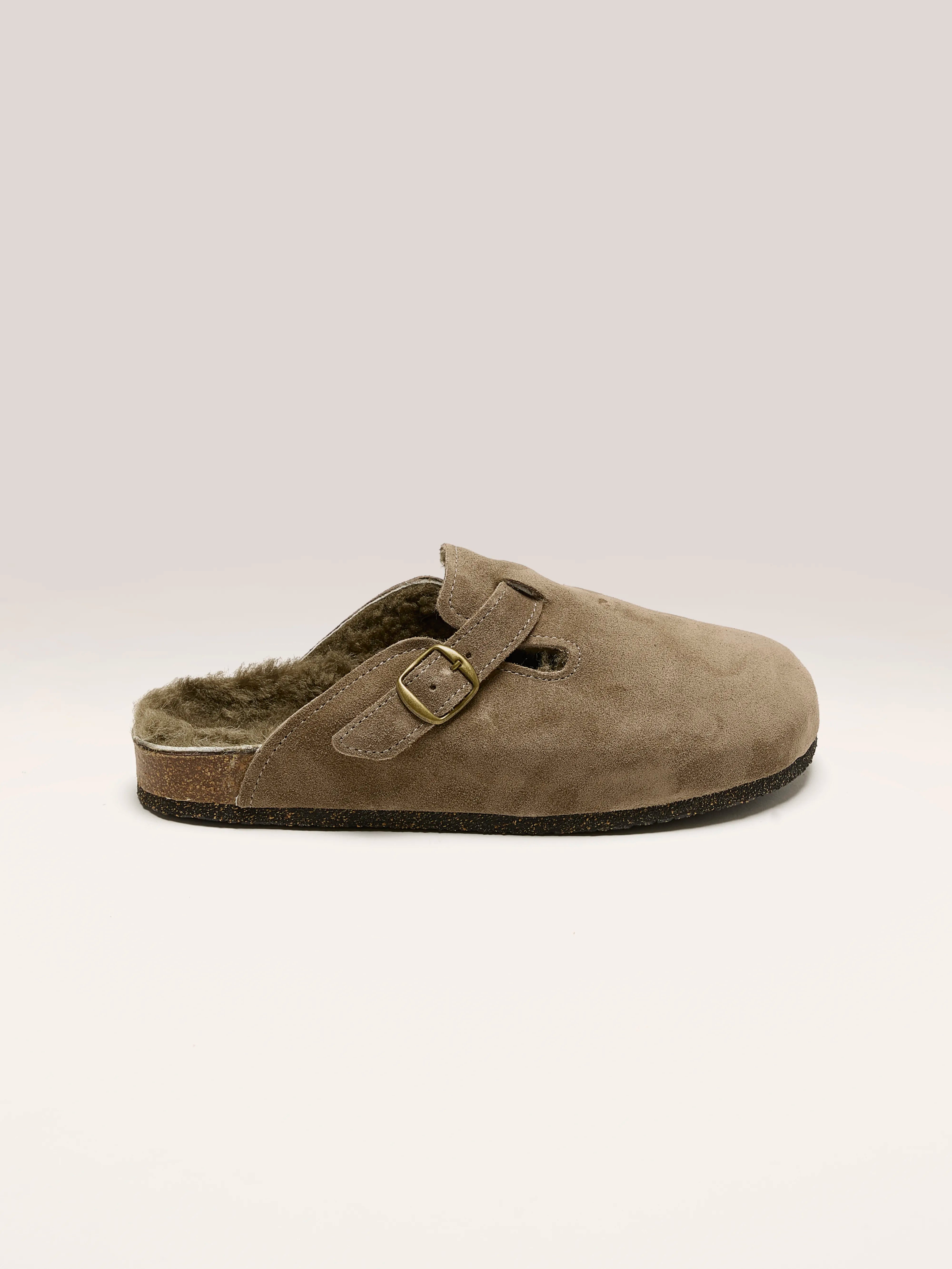 Taupe Velour Clogs For Women | Bellerose