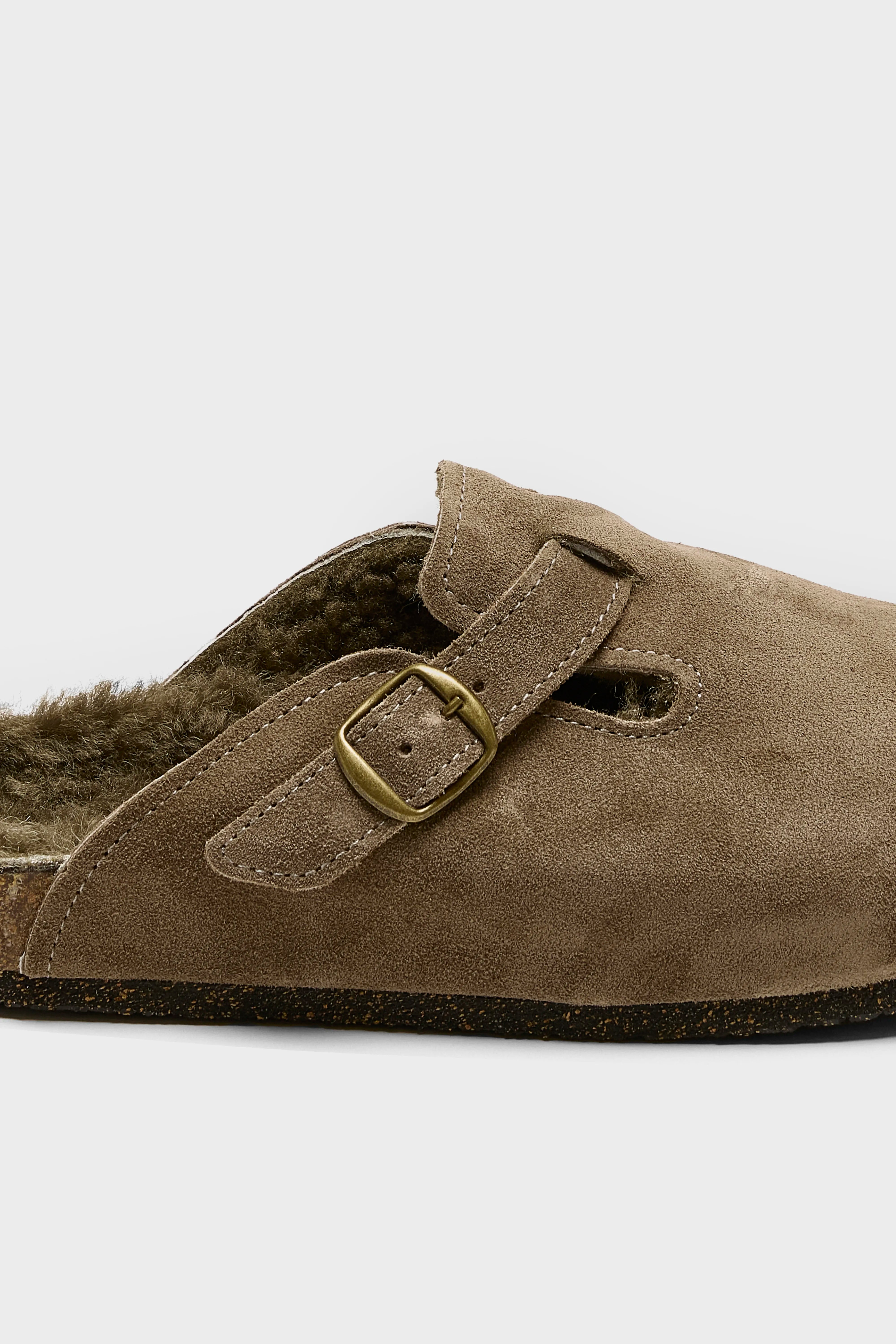 Taupe Velours Klompen Voor Dames | Bellerose