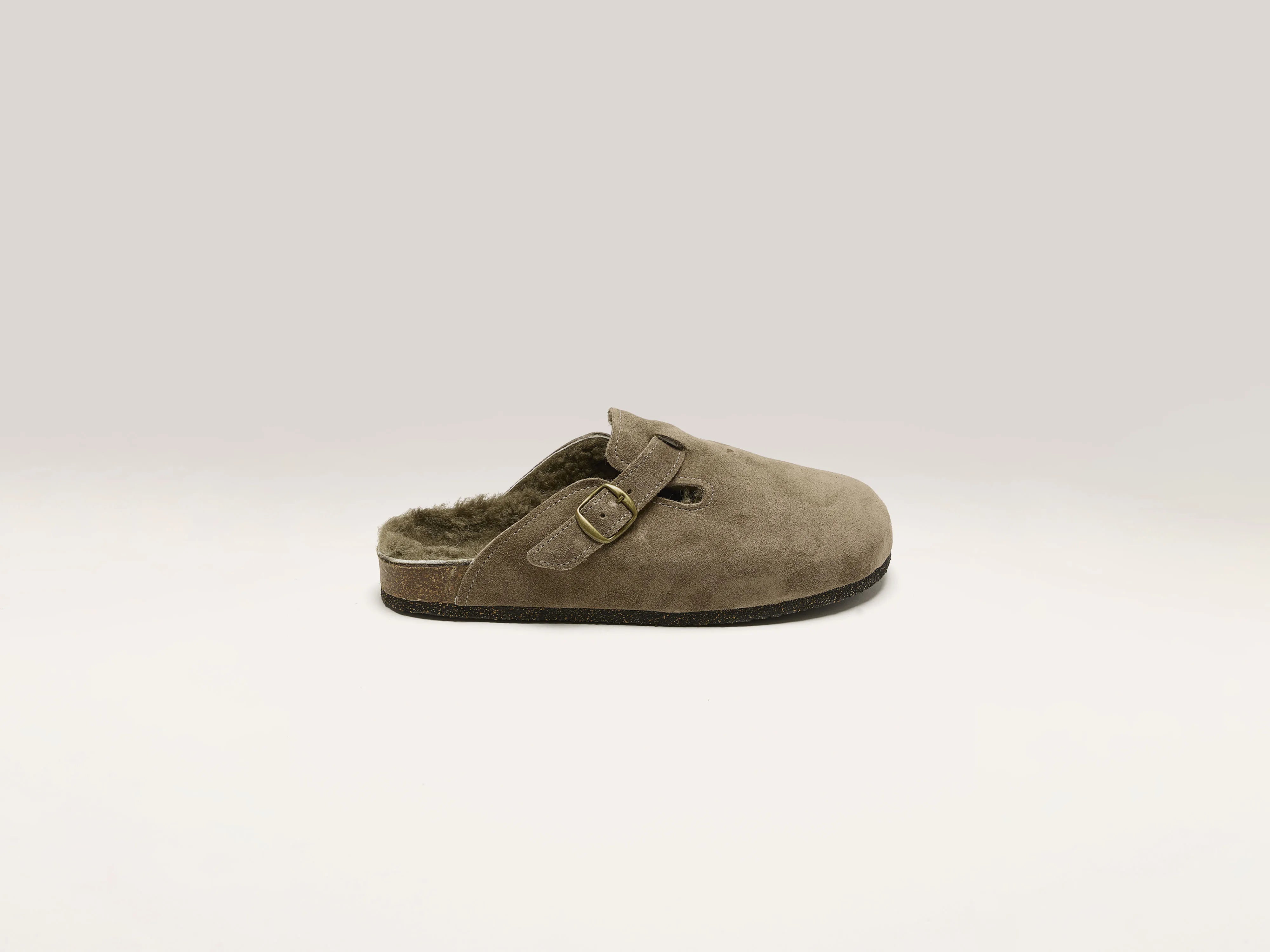 Taupe Velour Clogs (242 / W / KHAKI)