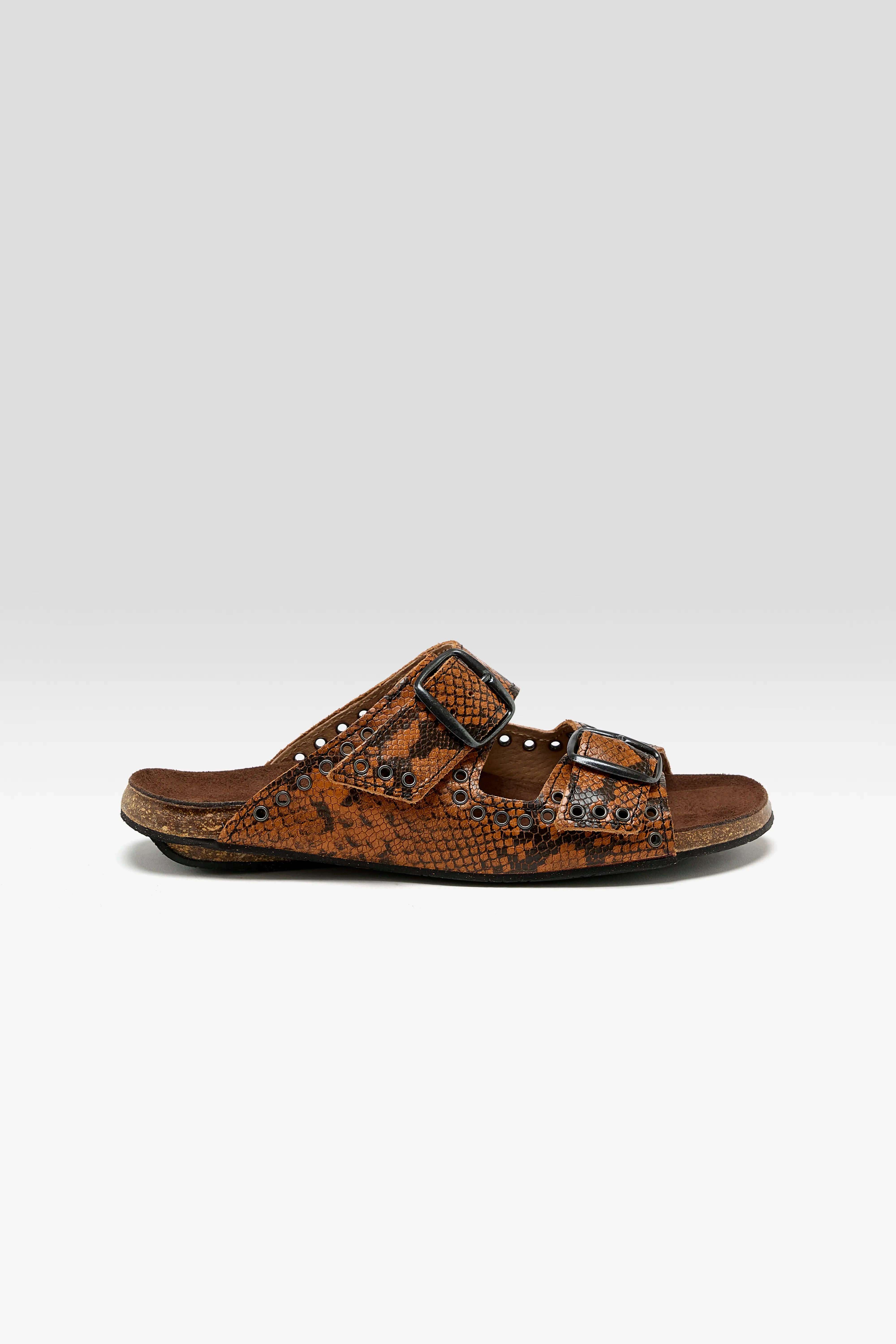 Œillet Python Leather Sandals Pour Femme | Bellerose