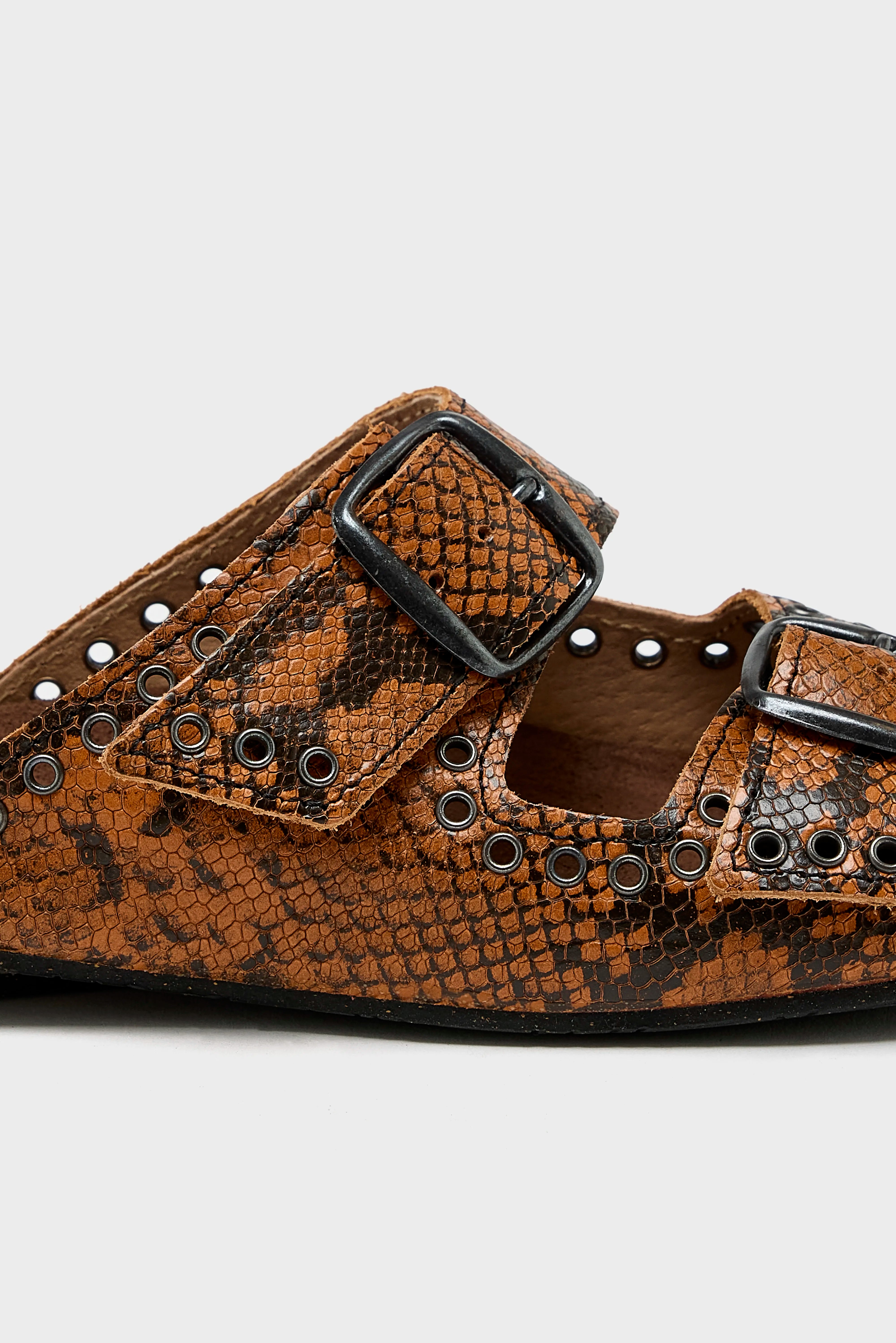 Œillet Python Leather Sandals Voor Dames | Bellerose