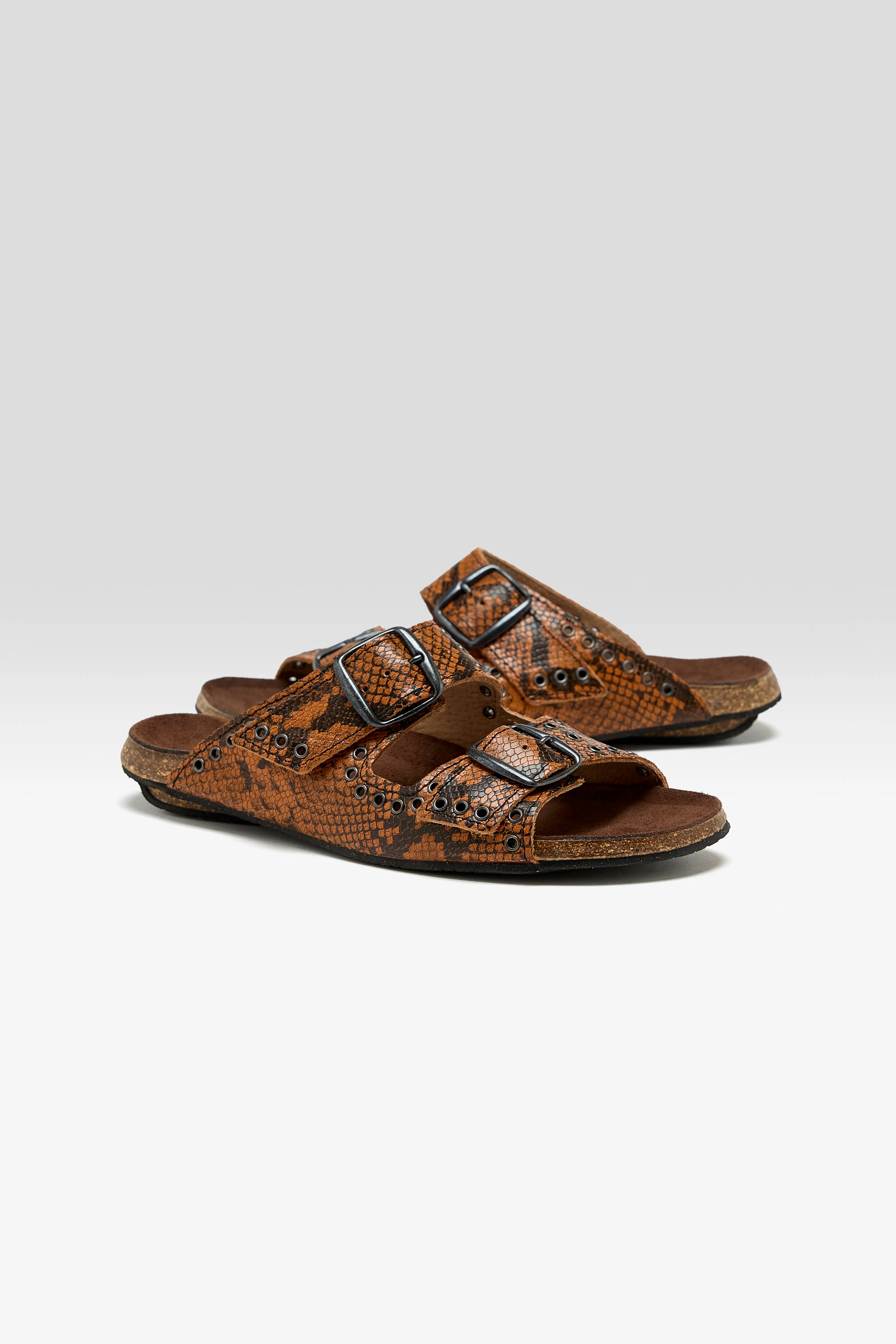 Œillet Python Leather Sandals For Women | Bellerose