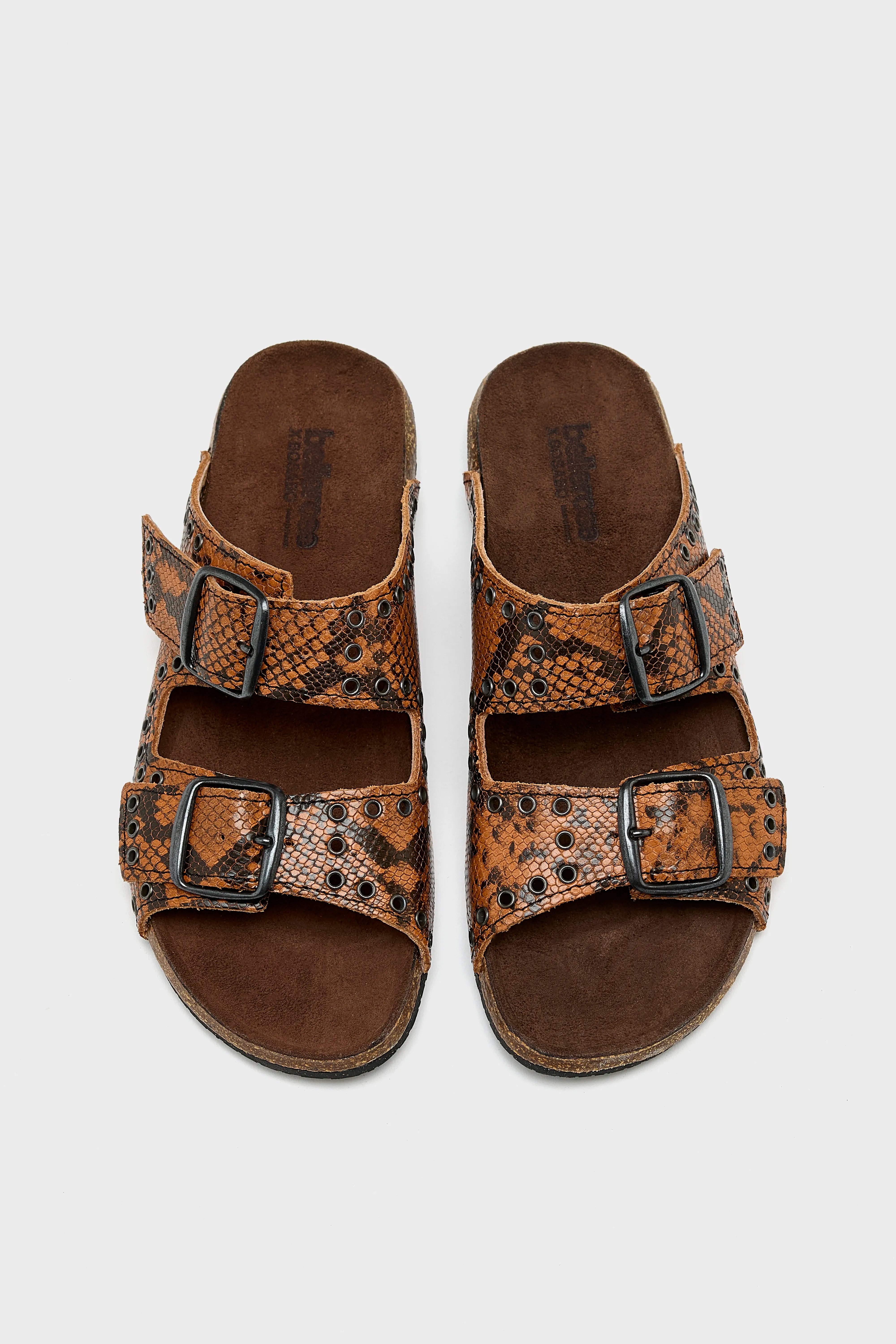 Œillet Python Leather Sandals Pour Femme | Bellerose