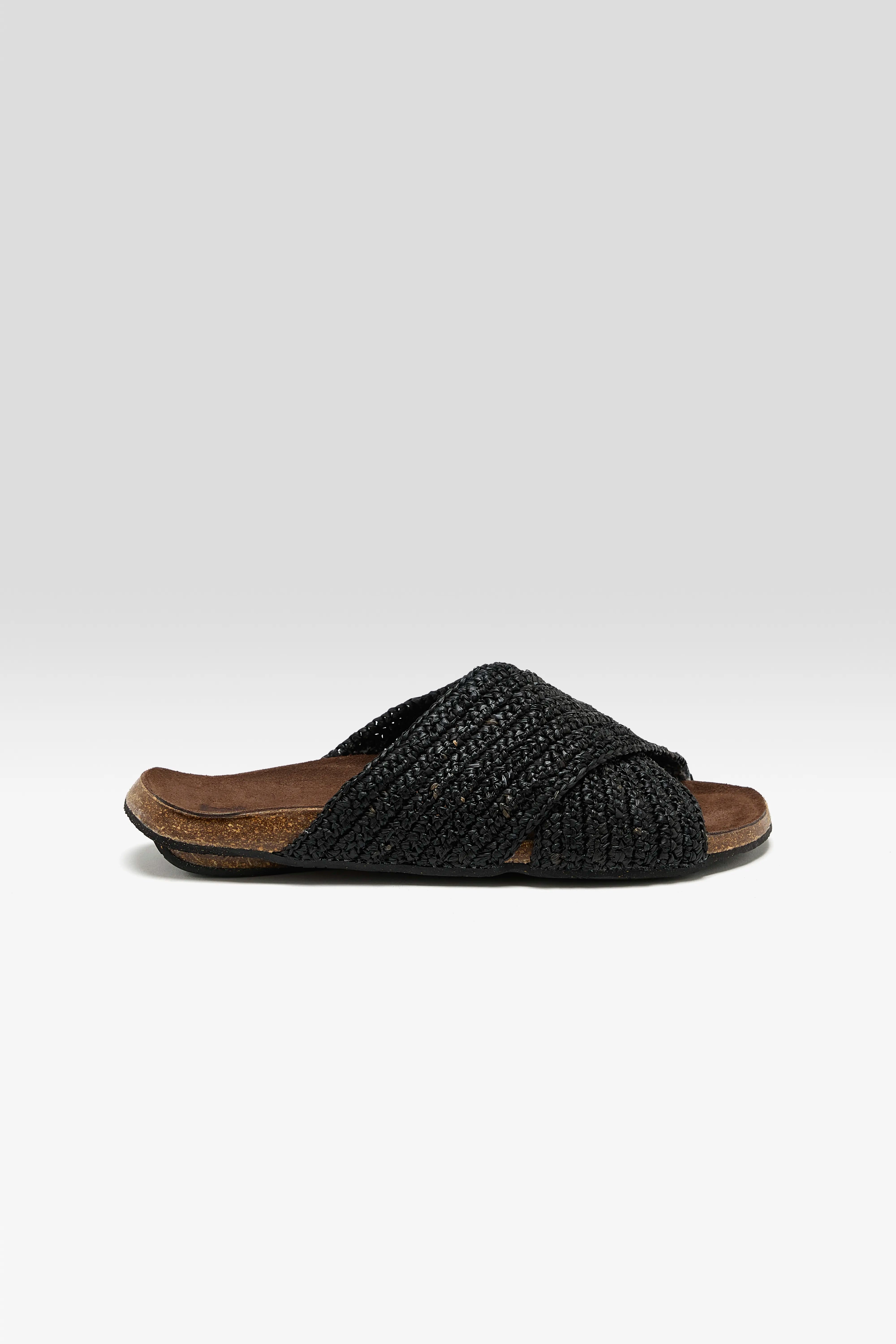 Raphia Noir Sandals Voor Dames | Bellerose