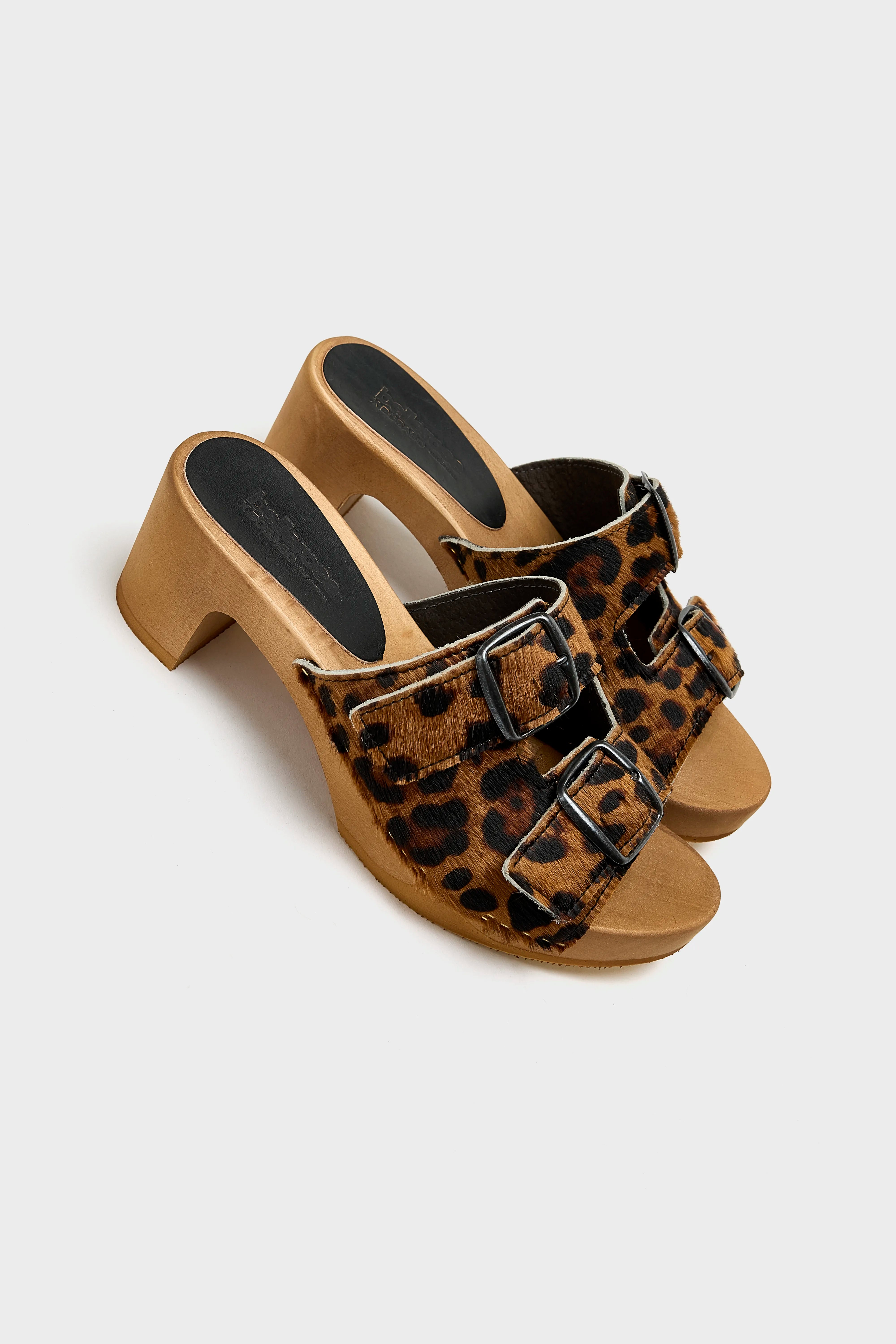 Guepard Leather Heel Sandals (251 / W / BROWN)