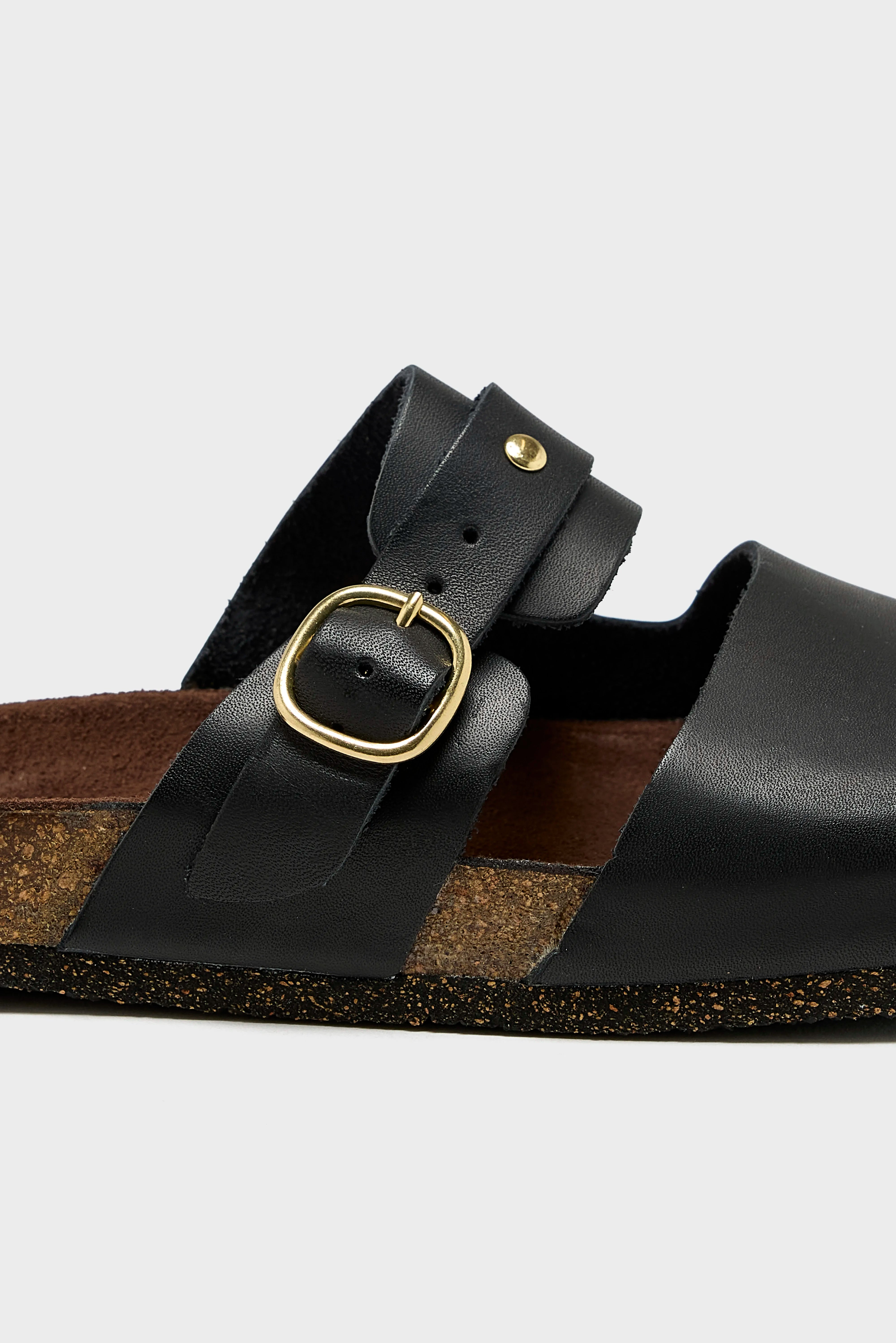 Black Leather Sandals  (251 / W / BLACK)