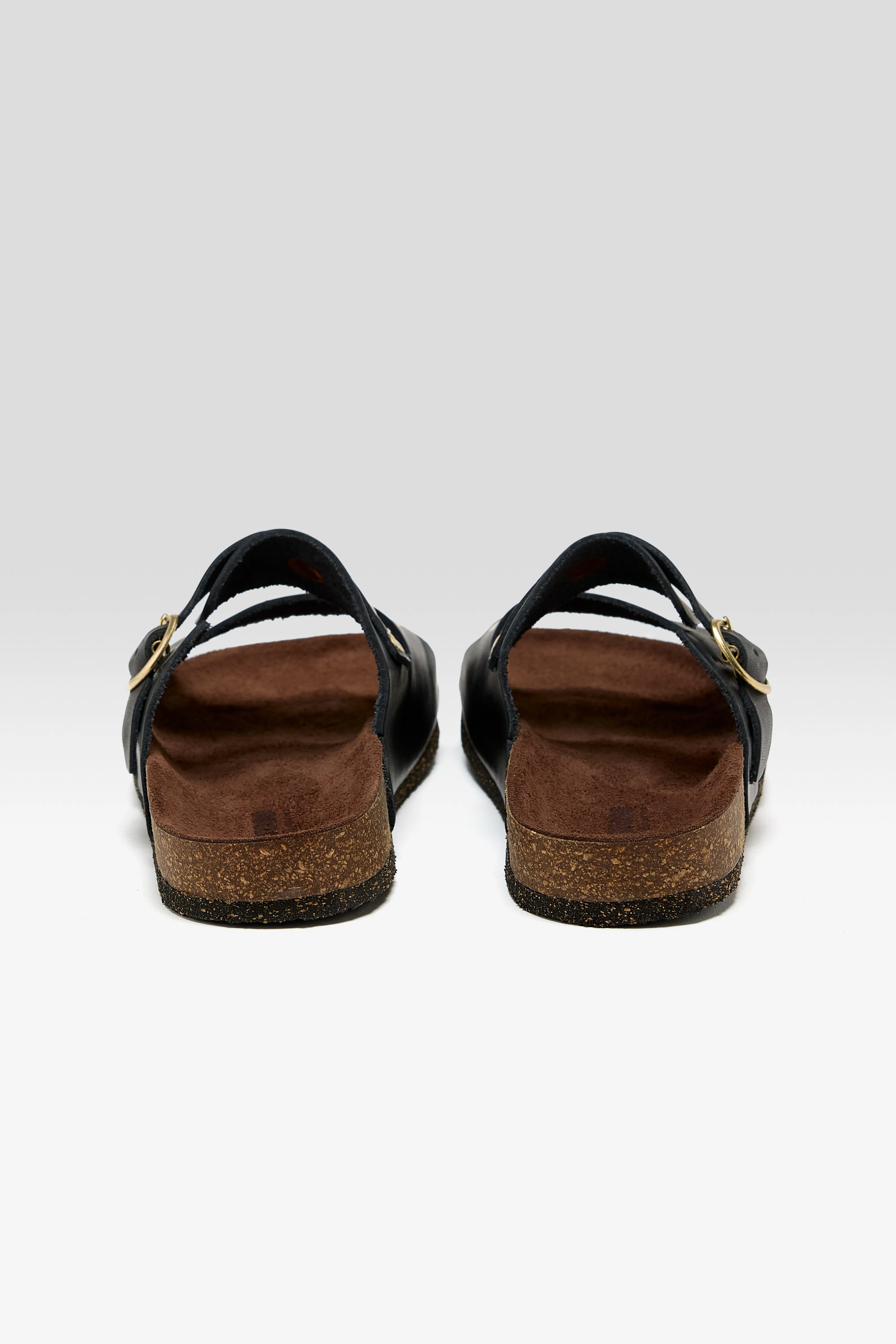 Black Leather Sandals (251 / W / BLACK)