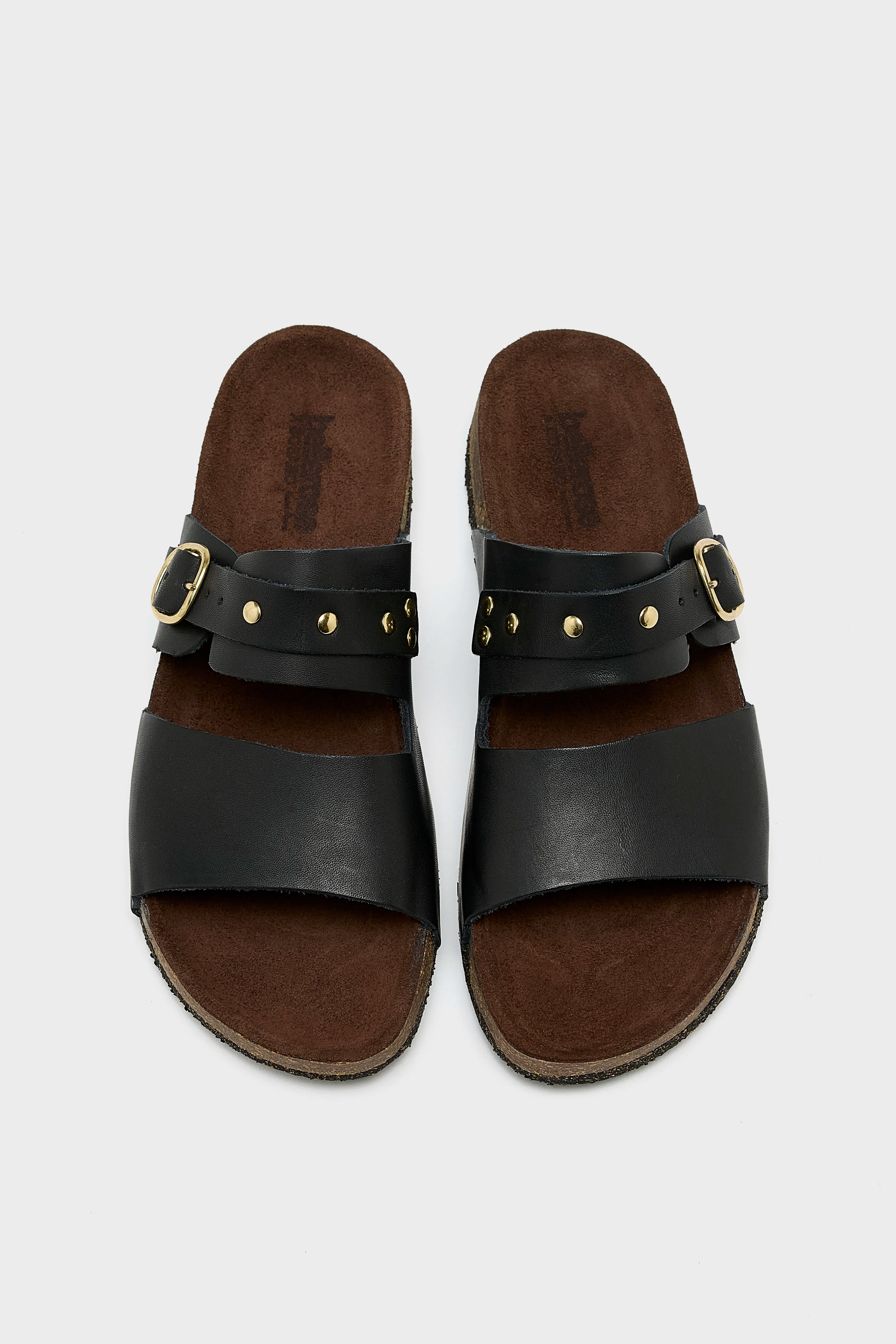 Black Leather Sandals  (251 / W / BLACK)