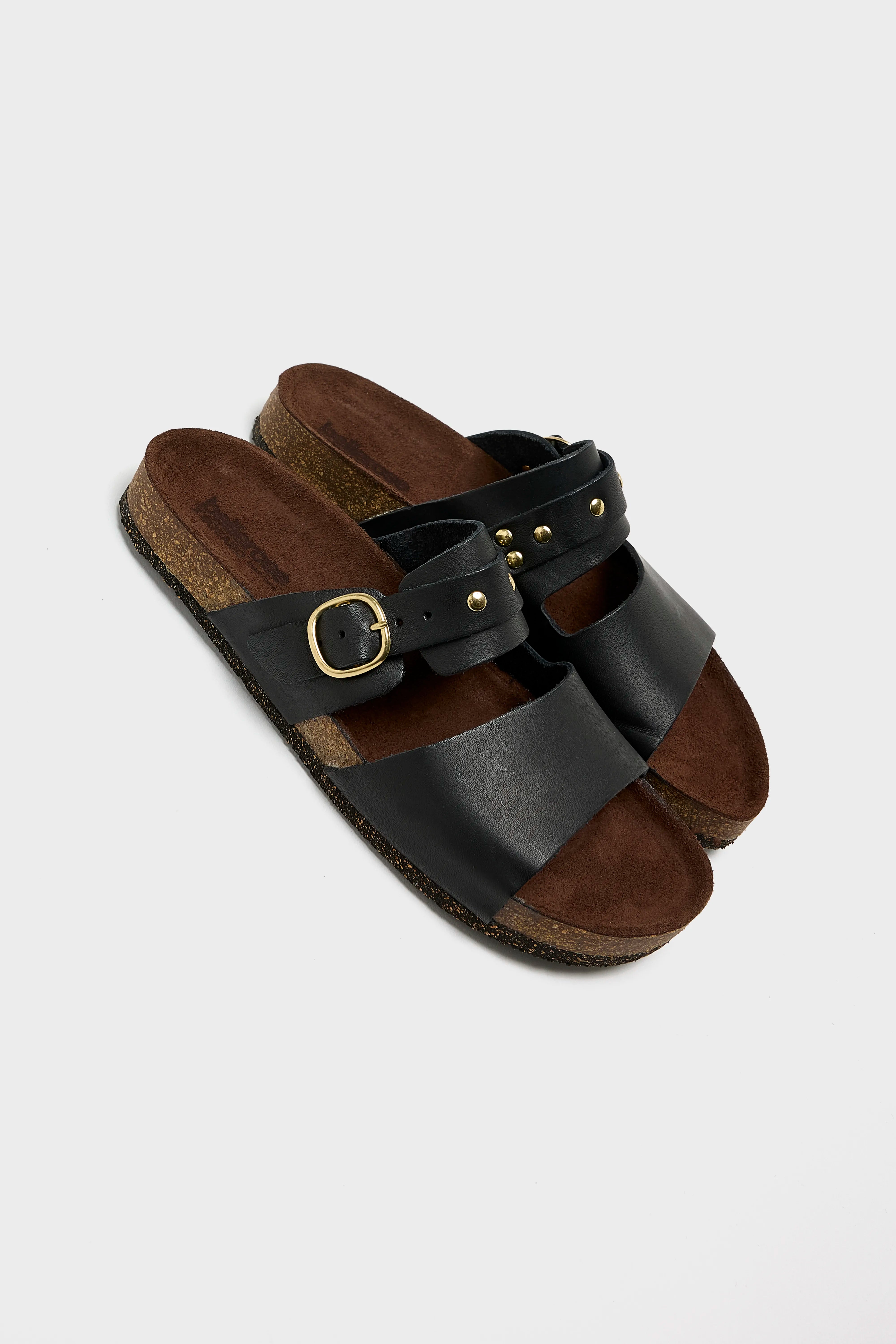 Black Leather Sandals  (251 / W / BLACK)