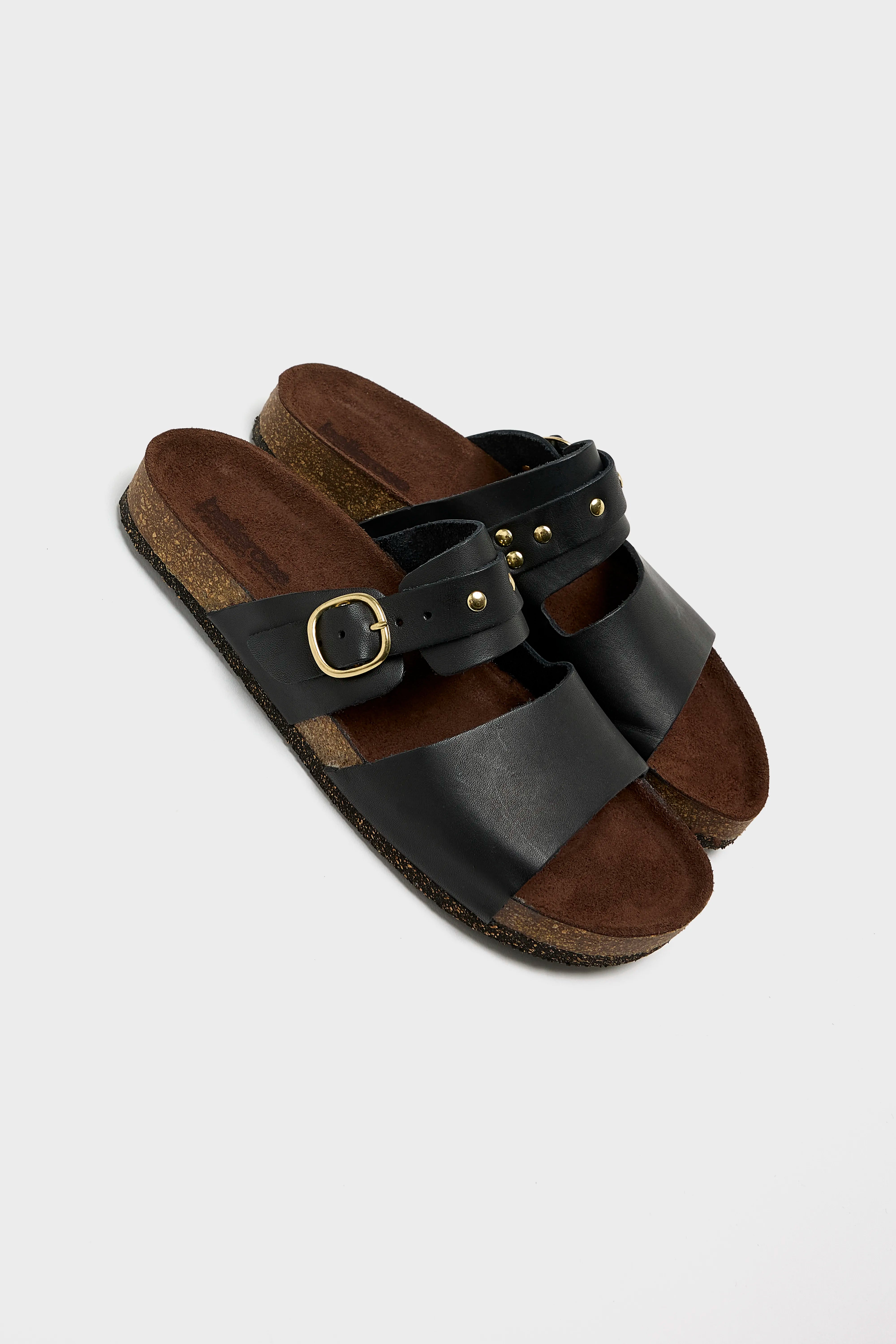 Black Leather Sandals (251 / W / BLACK)