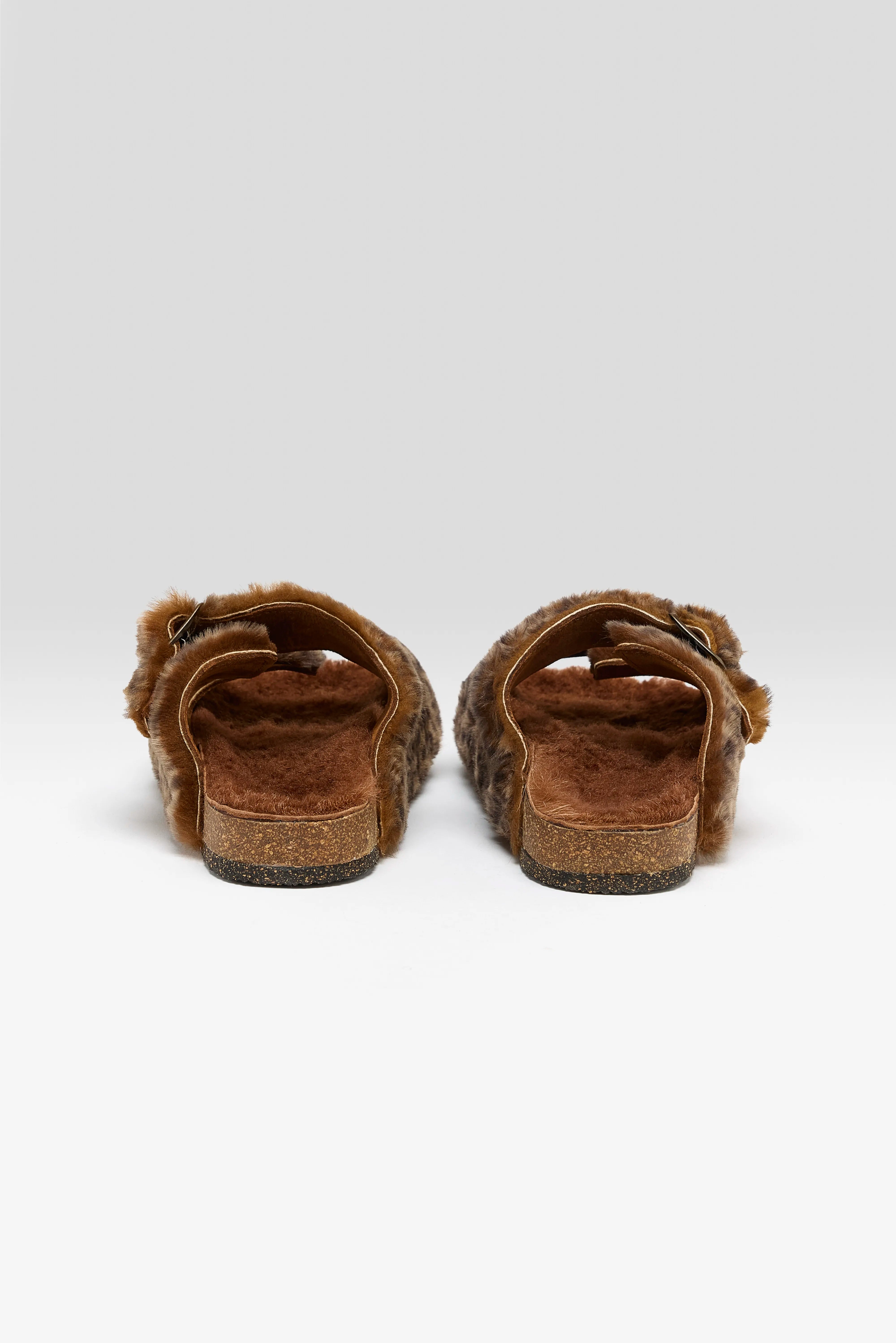 Leopard Sheepskin Sandals  (252 / W / BROWN)