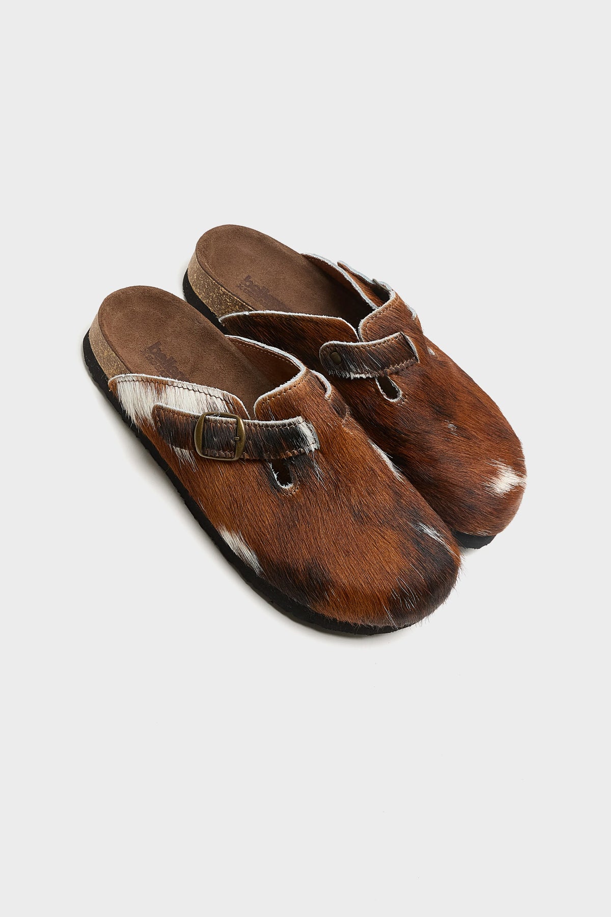 Cowprint Ponyhair Clogs (262 / W / OFF WHITE)