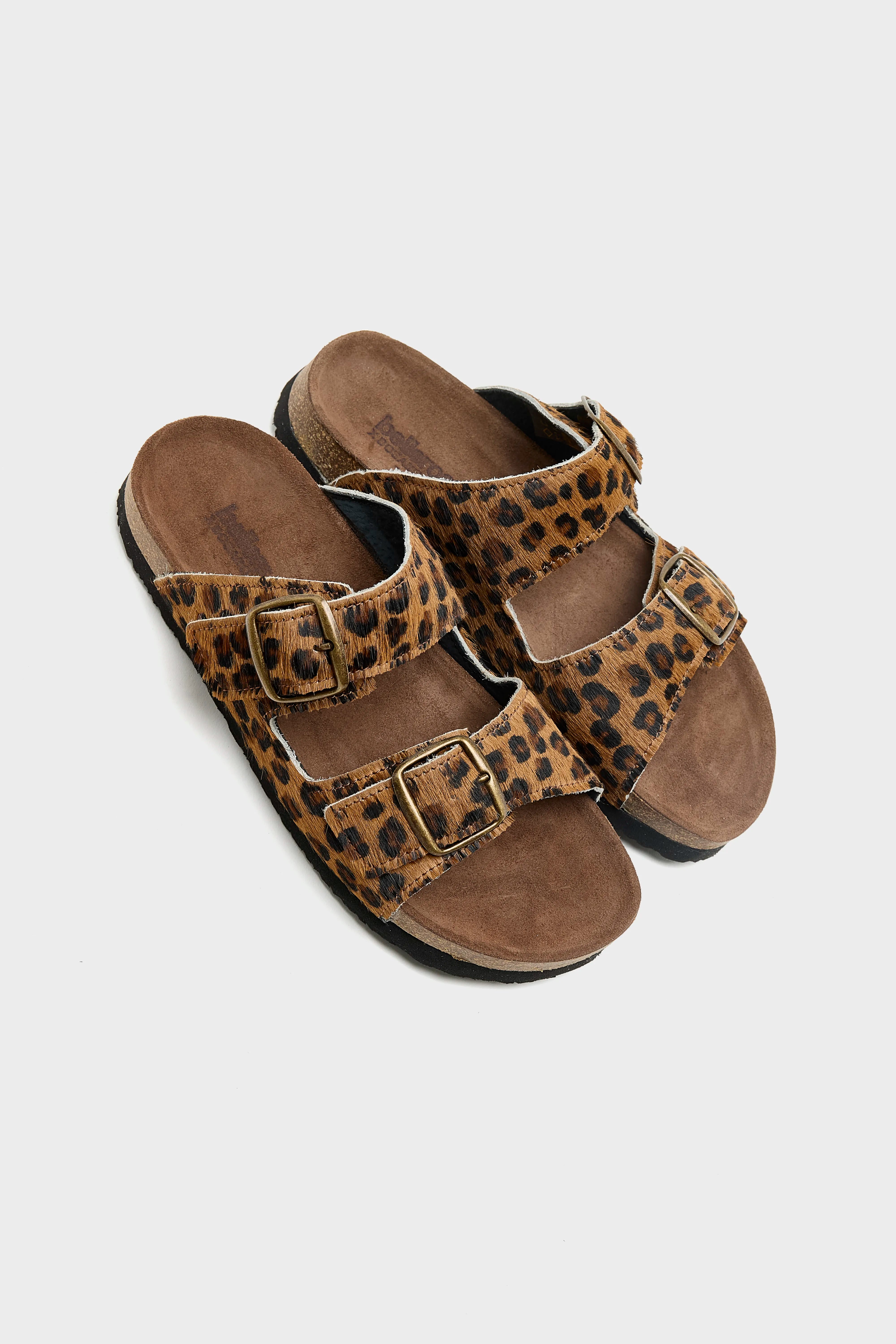 Sandales en Ponyhair Léopard  (261 / W / BROWN)
