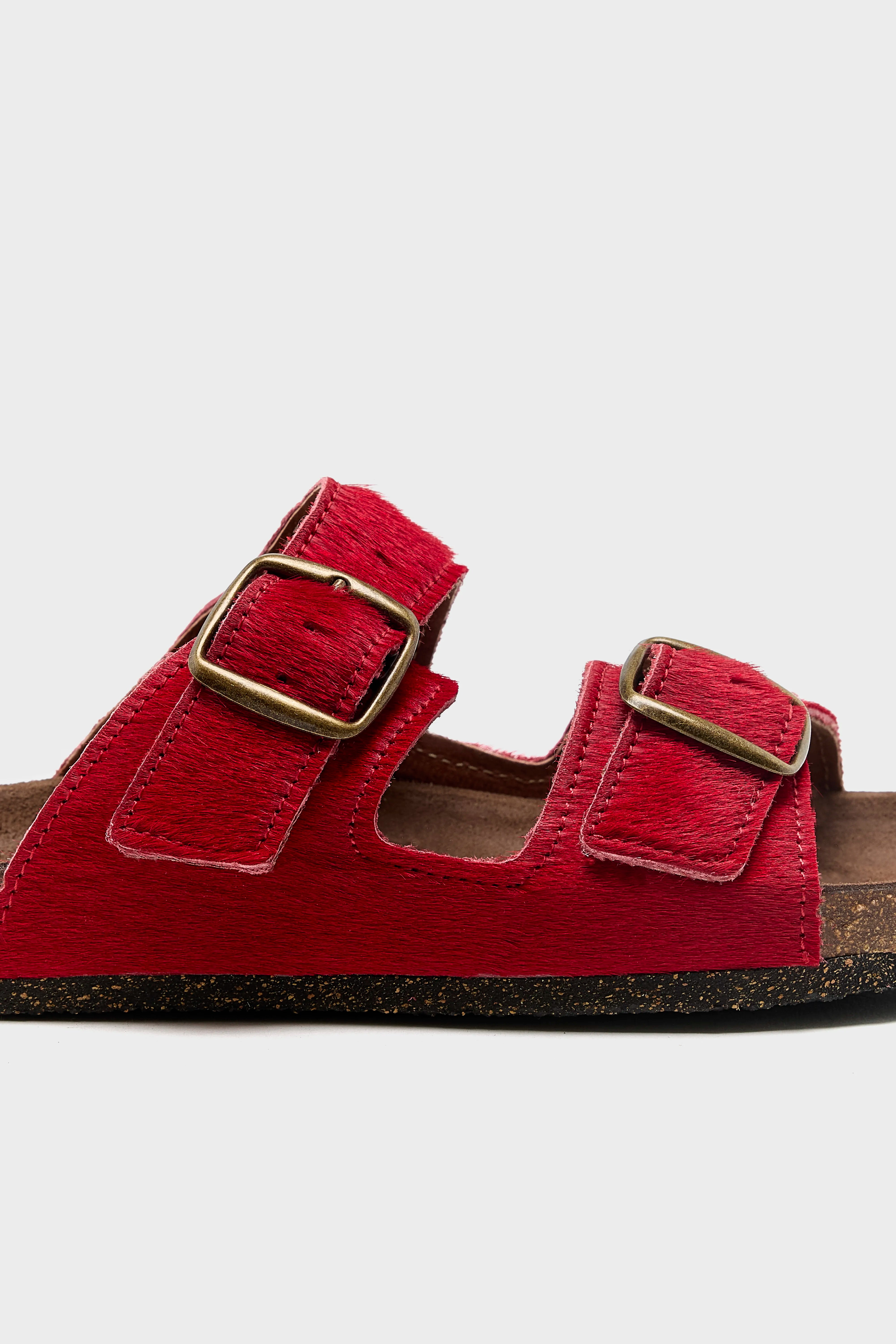Sandales en Ponyhair Rouge  (261 / W / RED)
