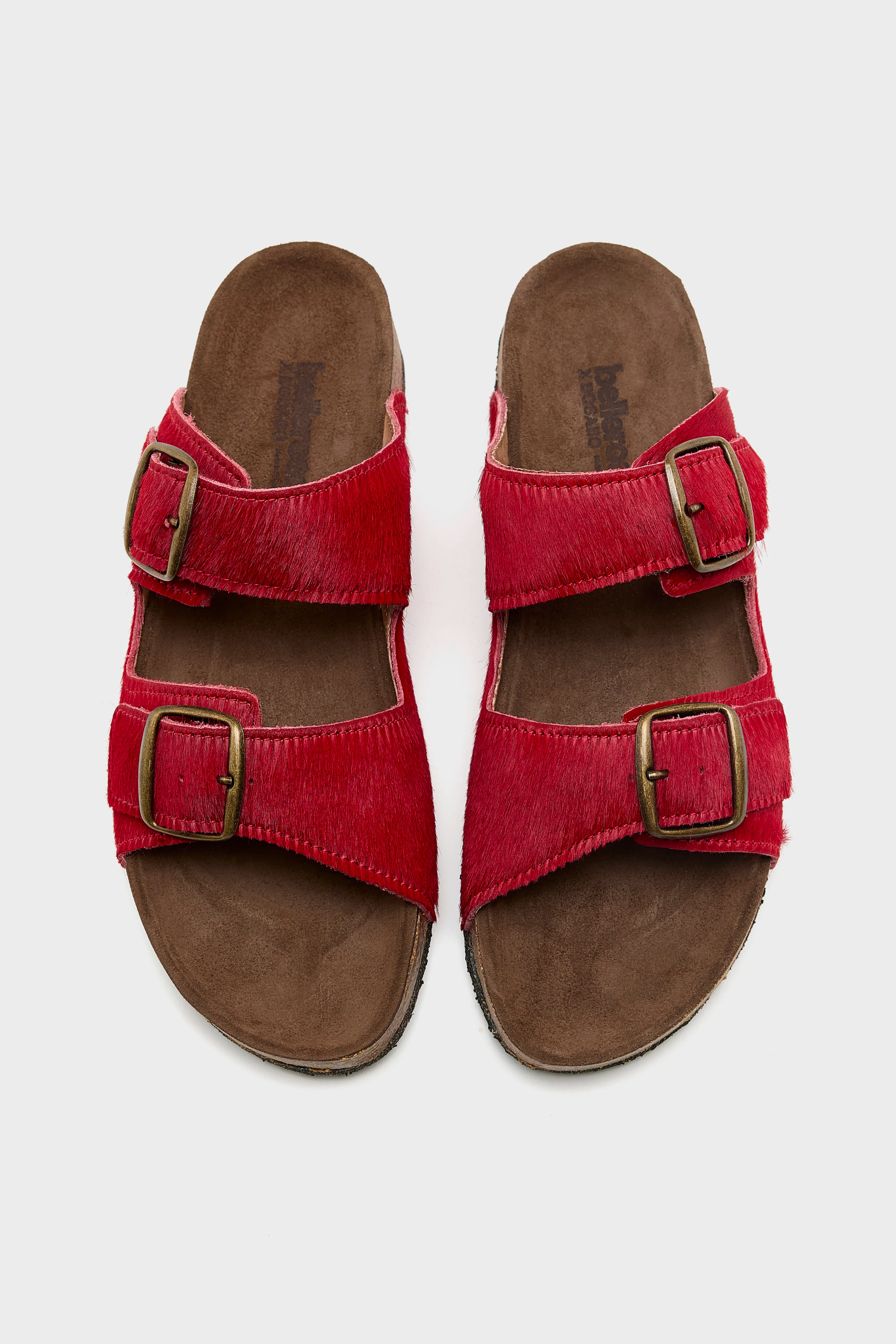 Sandales en Ponyhair Rouge  (261 / W / RED)