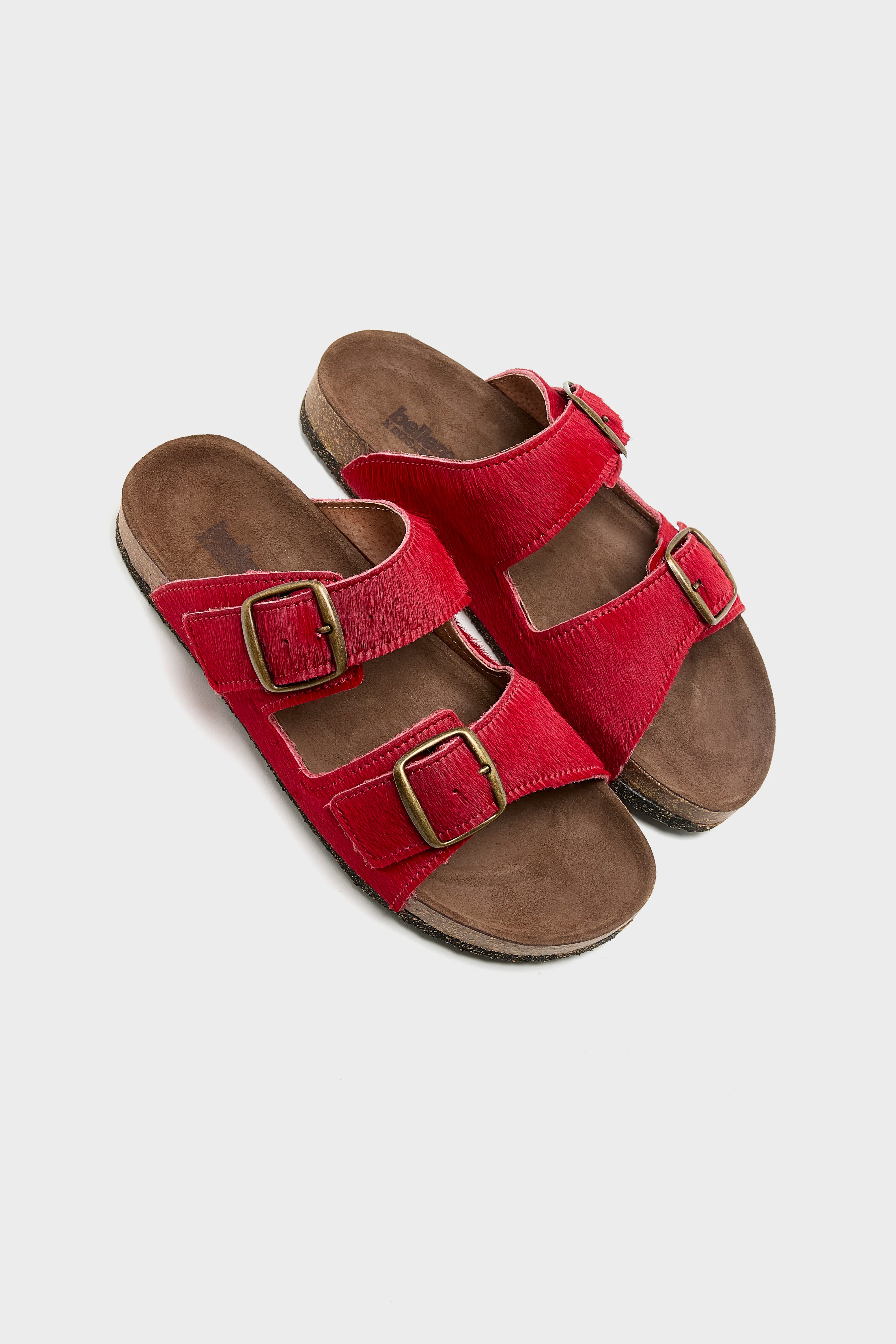 Sandales en Ponyhair Rouge  (261 / W / RED)