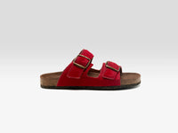 Sandales En Ponyhair Rouge Pour Femme | Bellerose