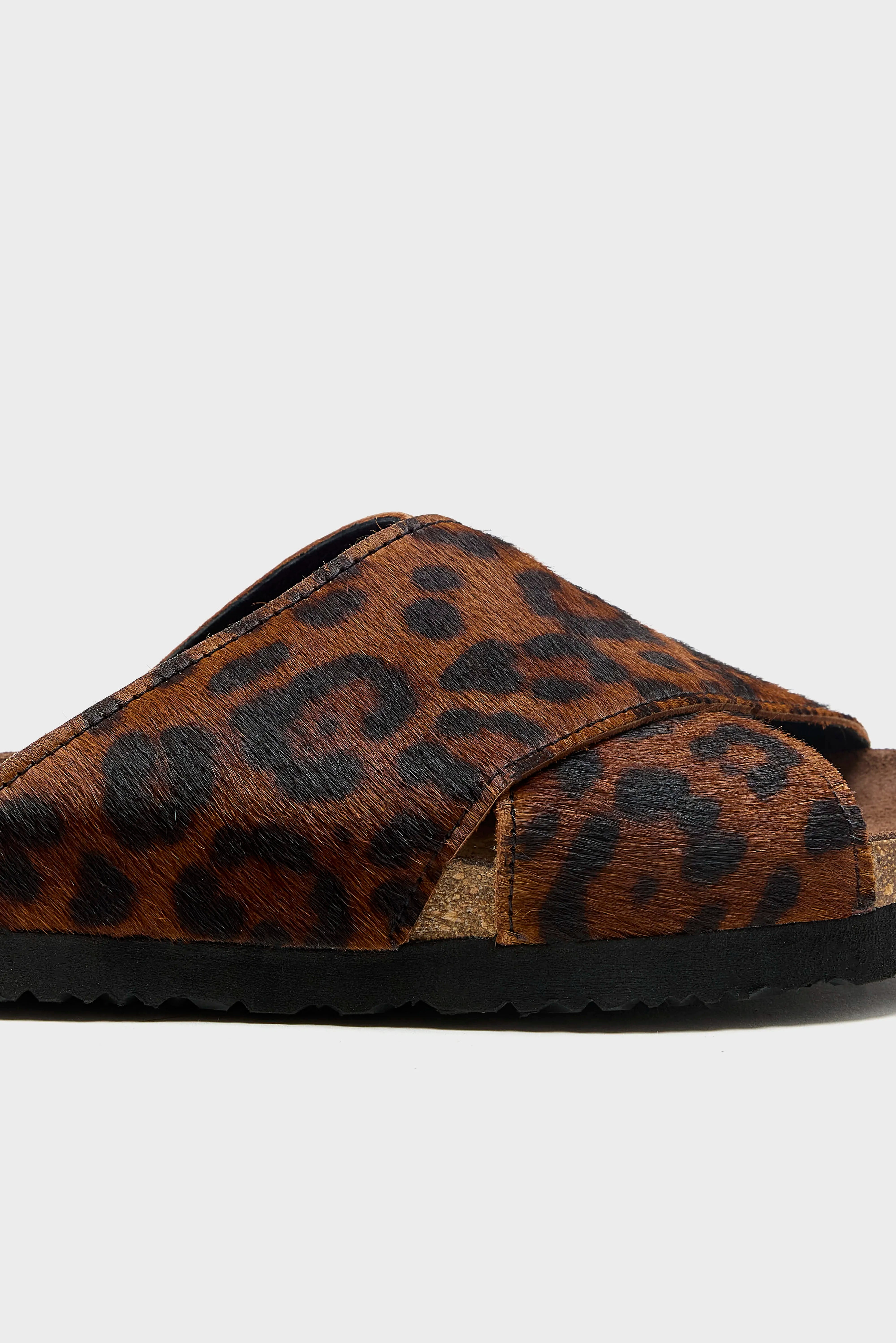 Cheetah Ponyhair Cross Sandals For Women | Bellerose