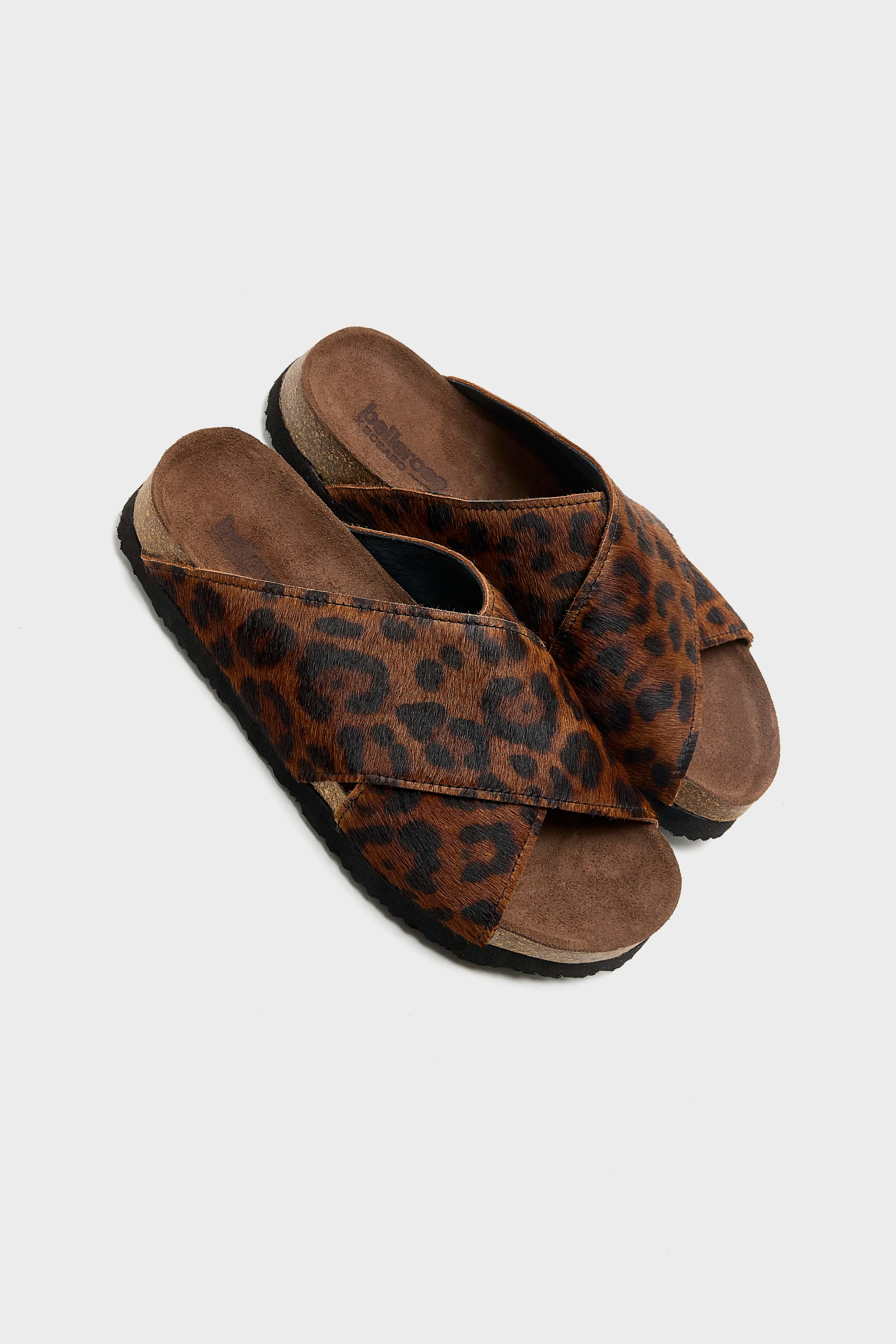 Sandales Croisées Cheetah en Ponyhair  (261 / W / BROWN)