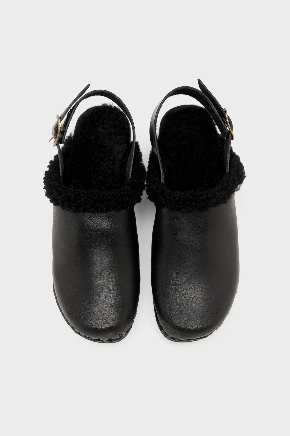 Schapenvacht Klompen met Hak (262 / W / BLACK)