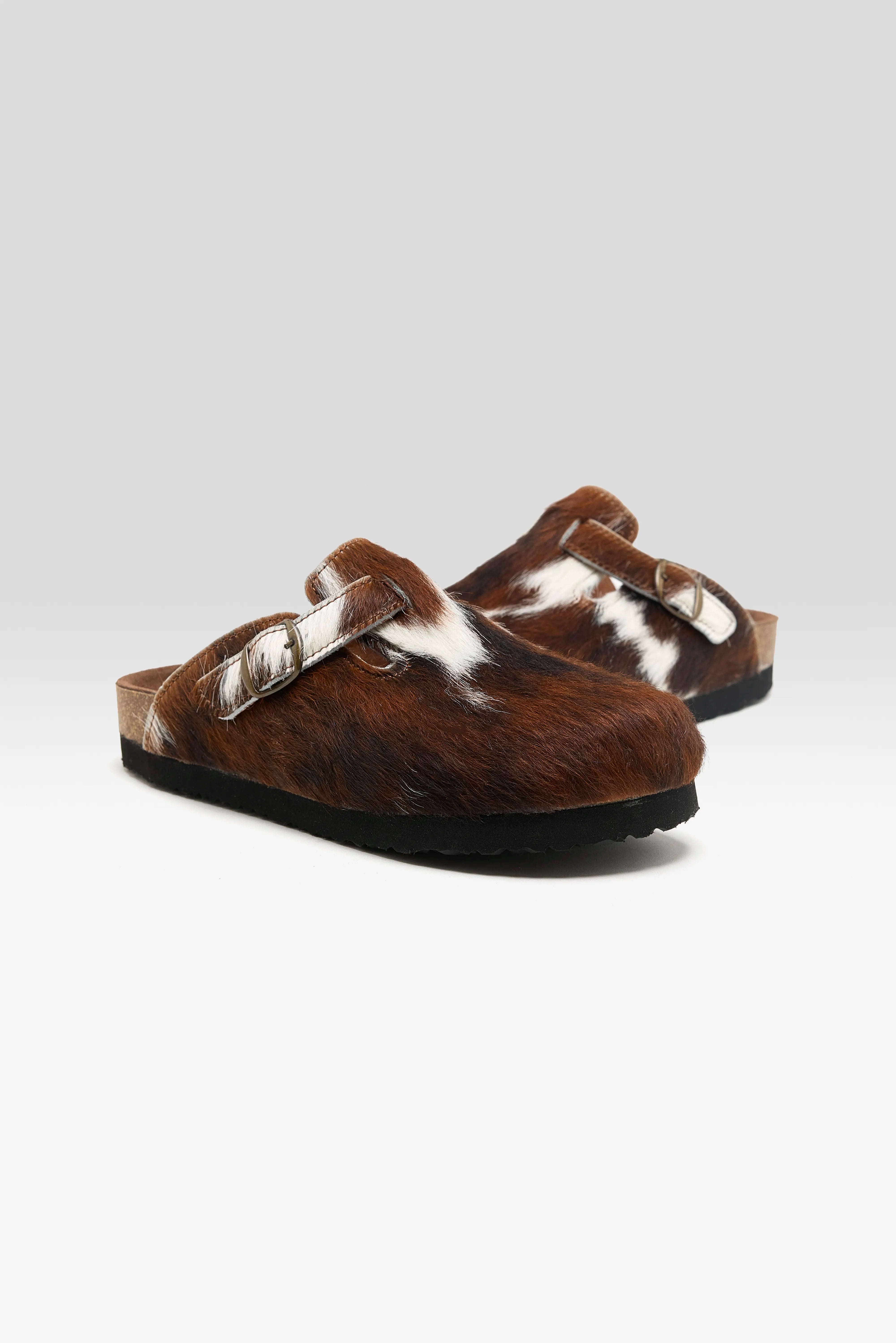 Sabots en Ponyhair Imprimé Vache (262 / W / OFF WHITE)