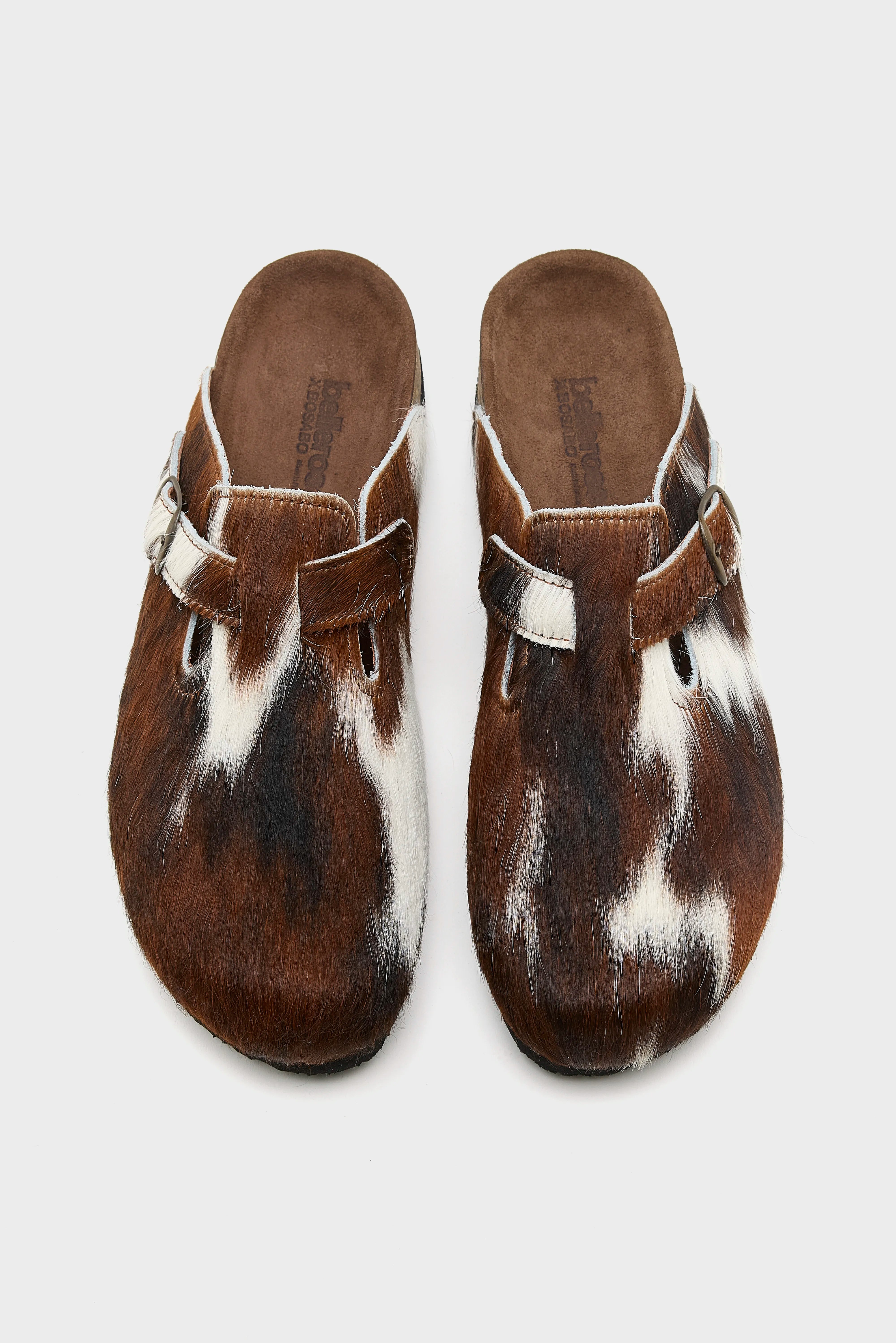 Sabots en Ponyhair Imprimé Vache (262 / W / OFF WHITE)