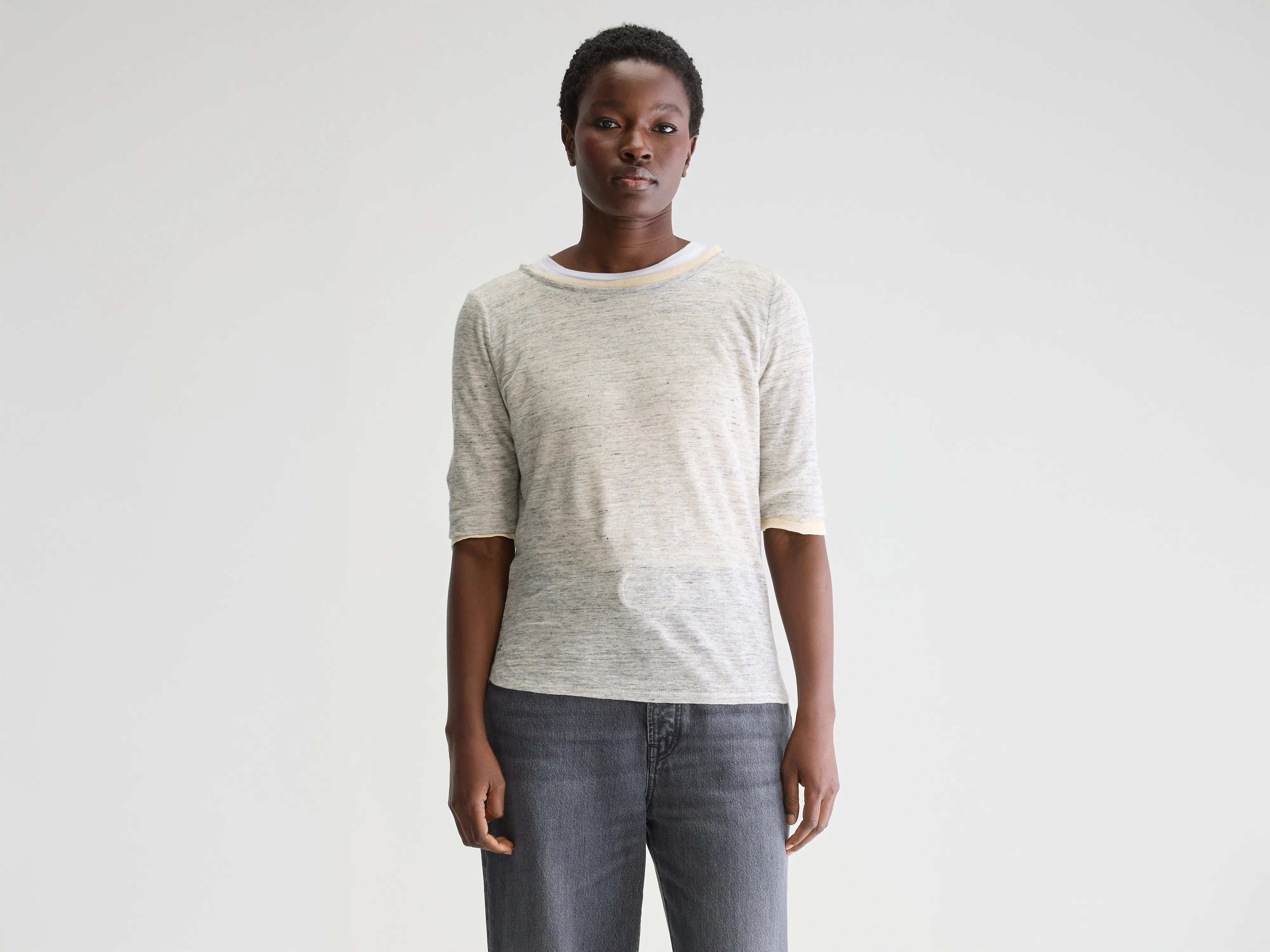 Seas slim t-shirt (242 / W / H. GREY)