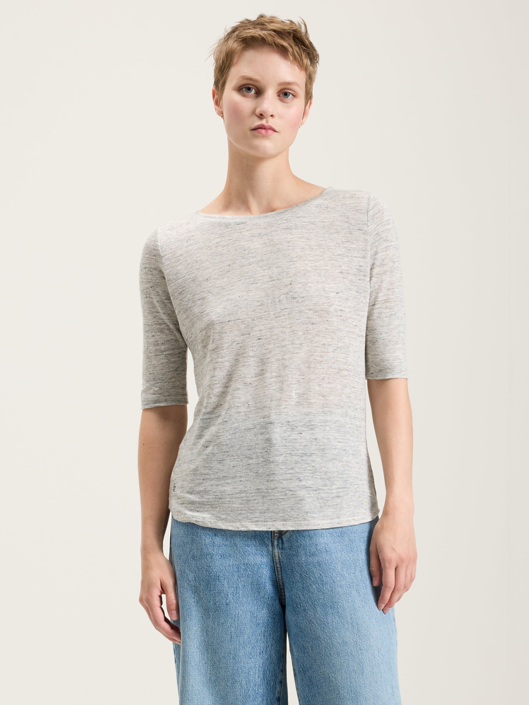 Seas Slim T-shirt - Heather grey Voor Dames | Bellerose