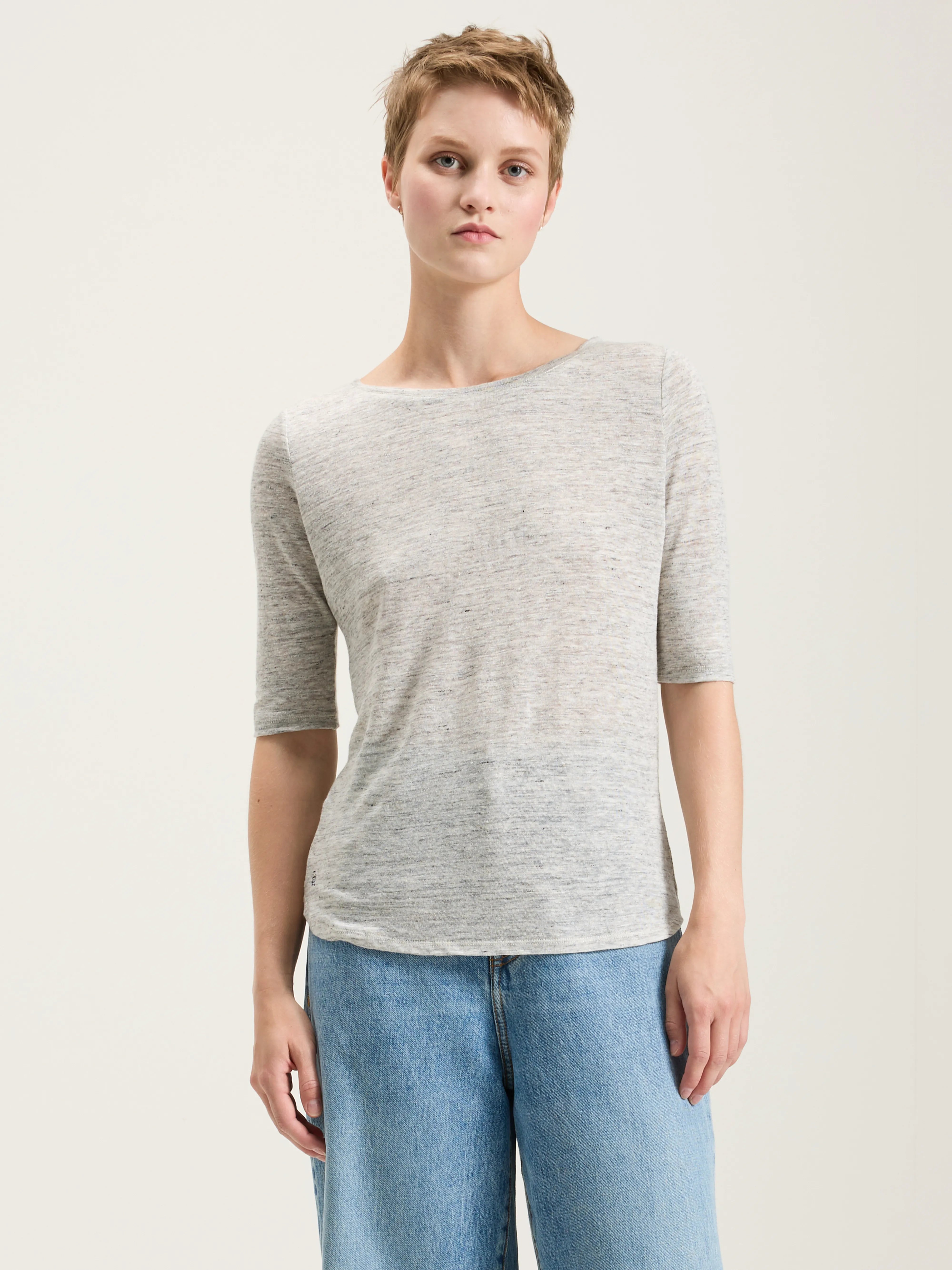 Seas Slim T-shirt - Heather grey For Women | Bellerose