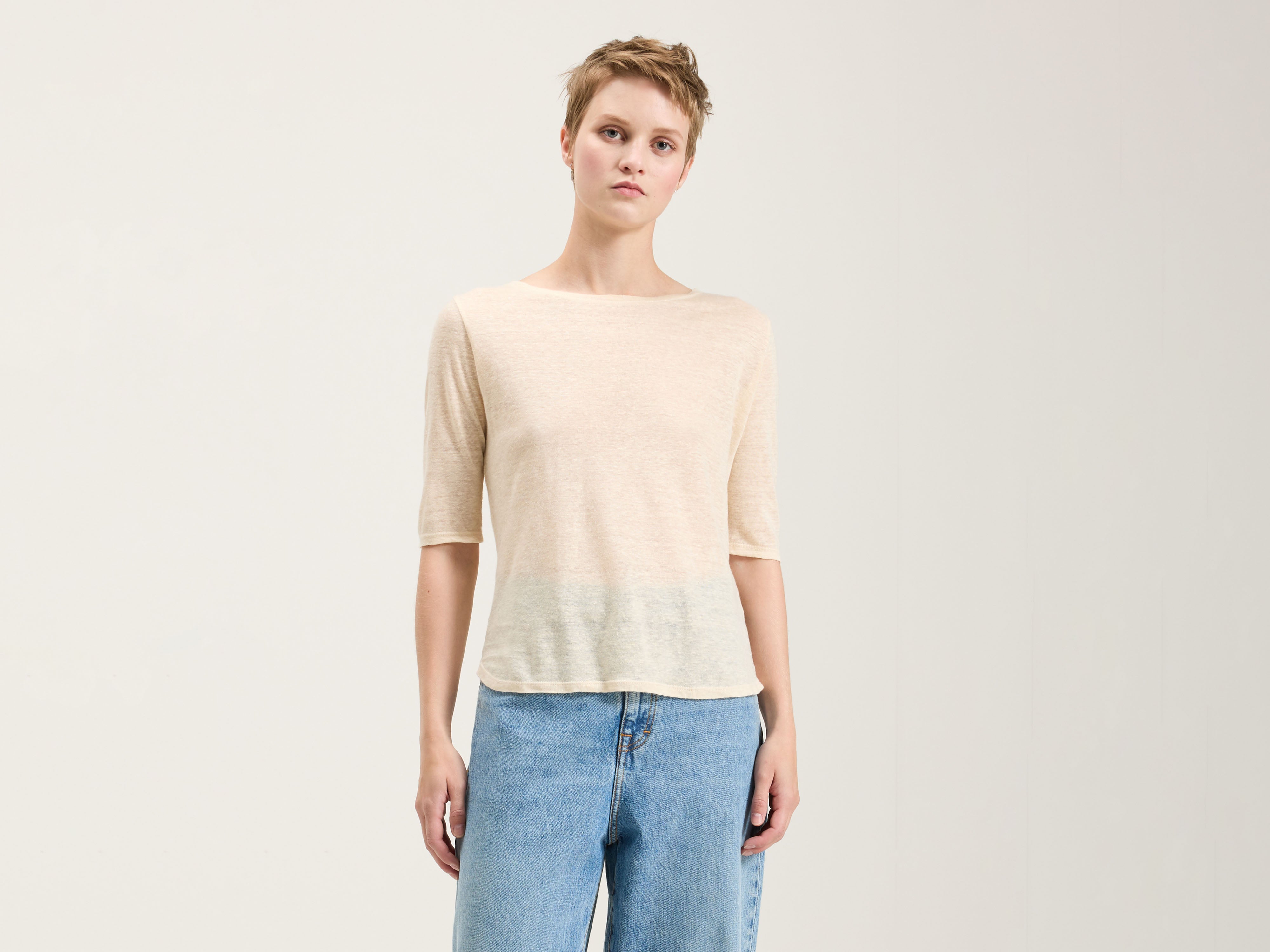 T-shirt Slim Seas - Ecru Pour Femme | Bellerose