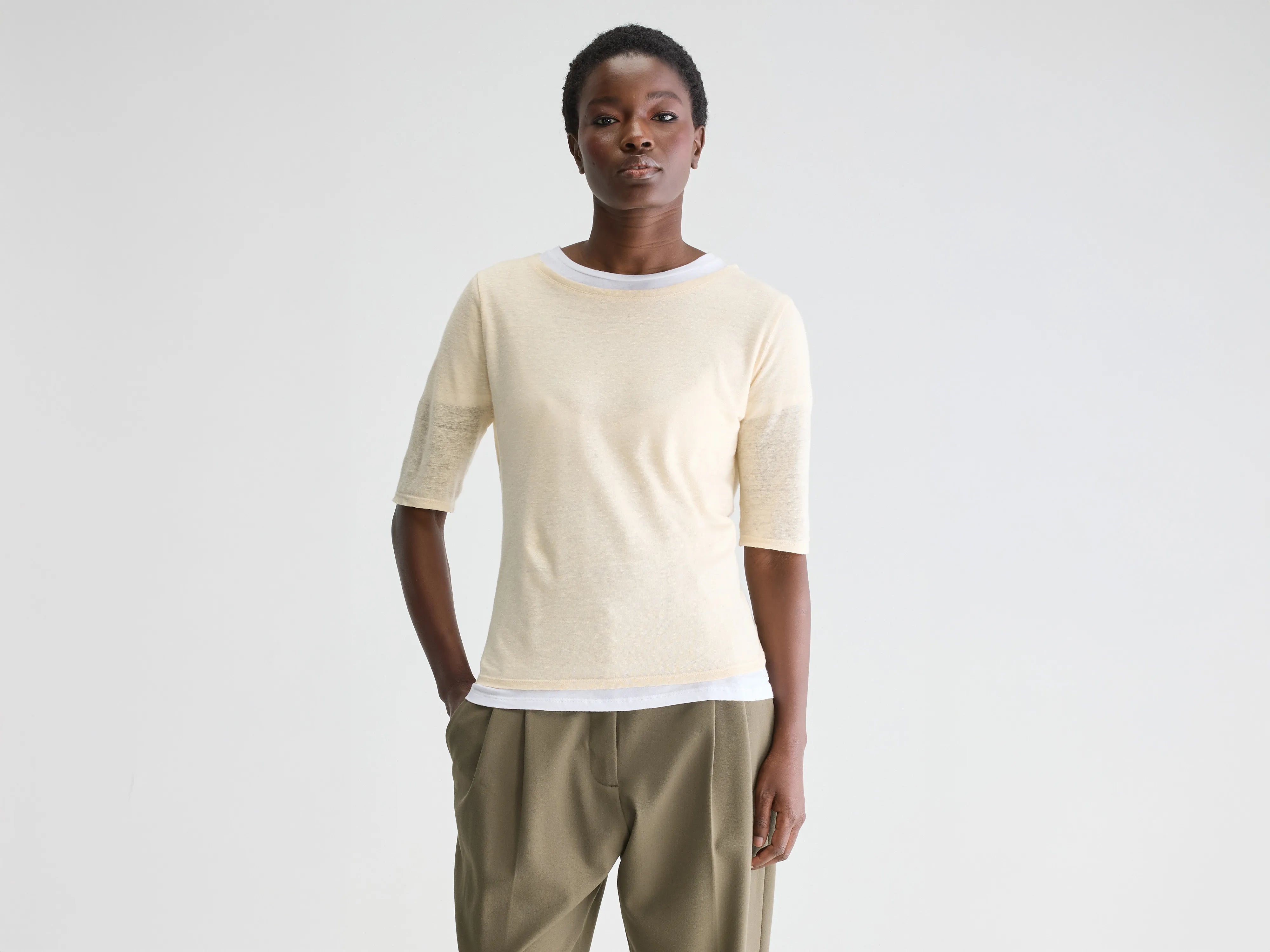 Seas slim t-shirt (242 / W / ECRU)