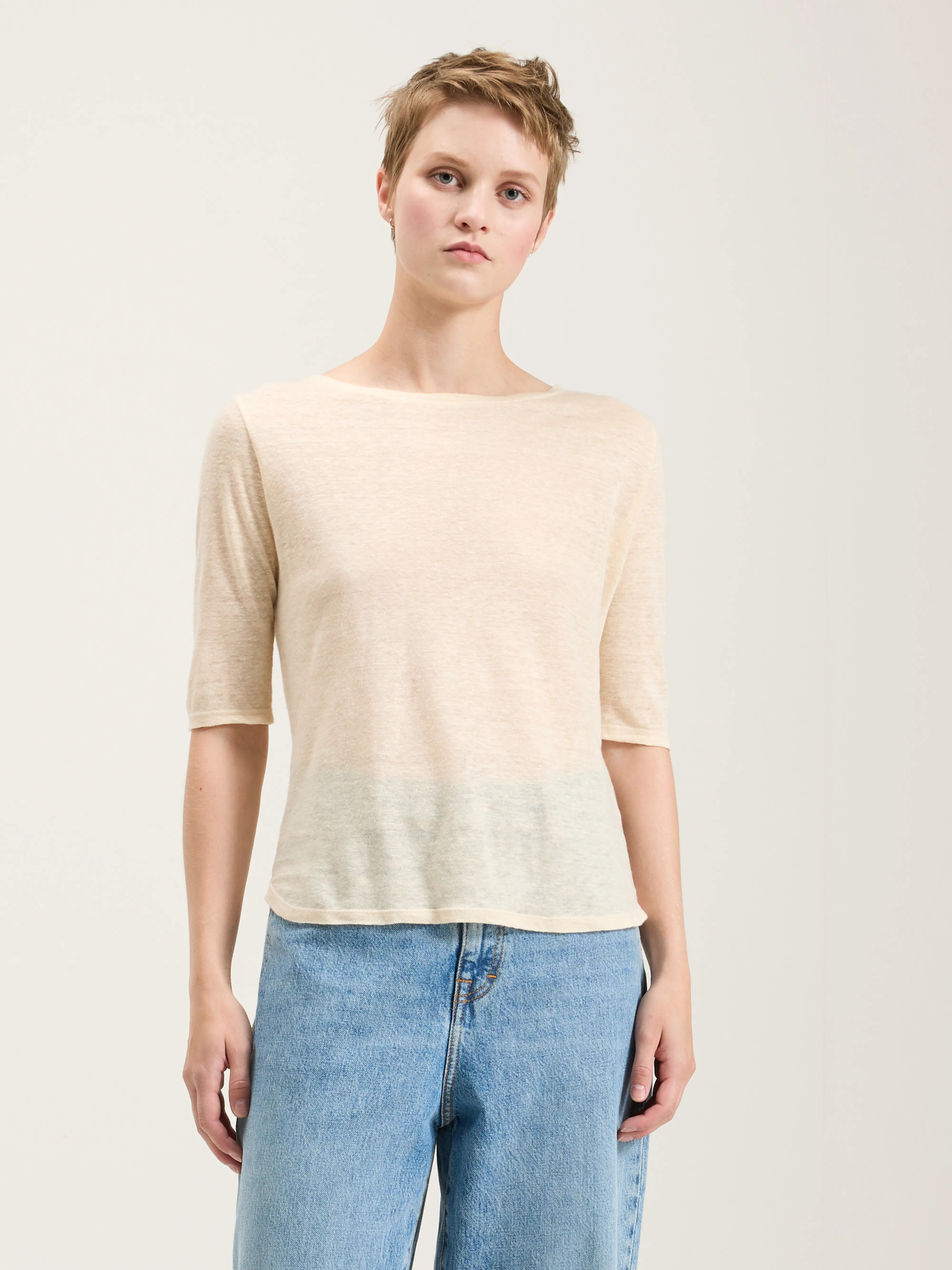 T-shirt Slim Seas - Ecru Pour Femme | Bellerose