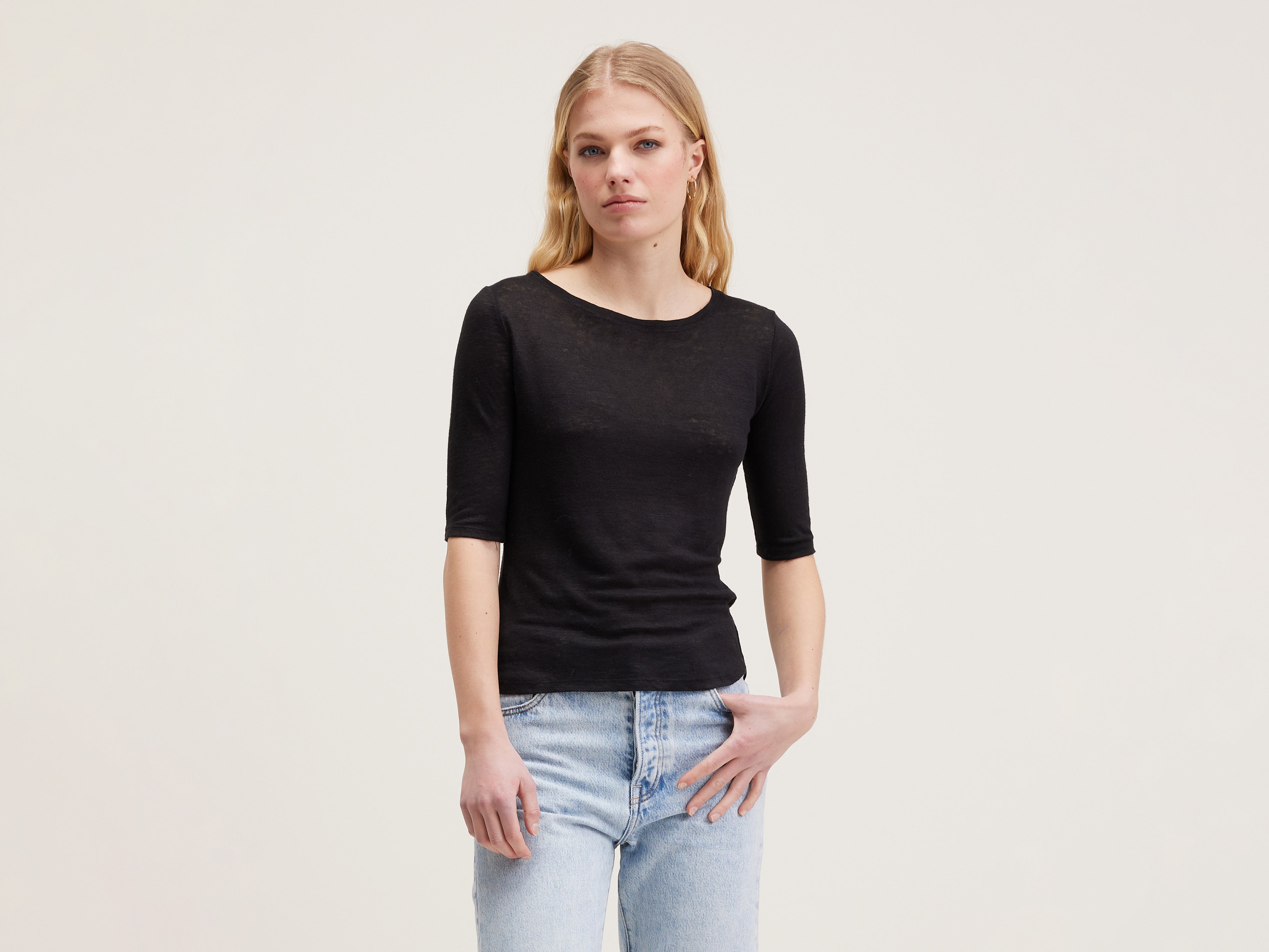 T-shirt Slim Seas - Off black Pour Femme | Bellerose