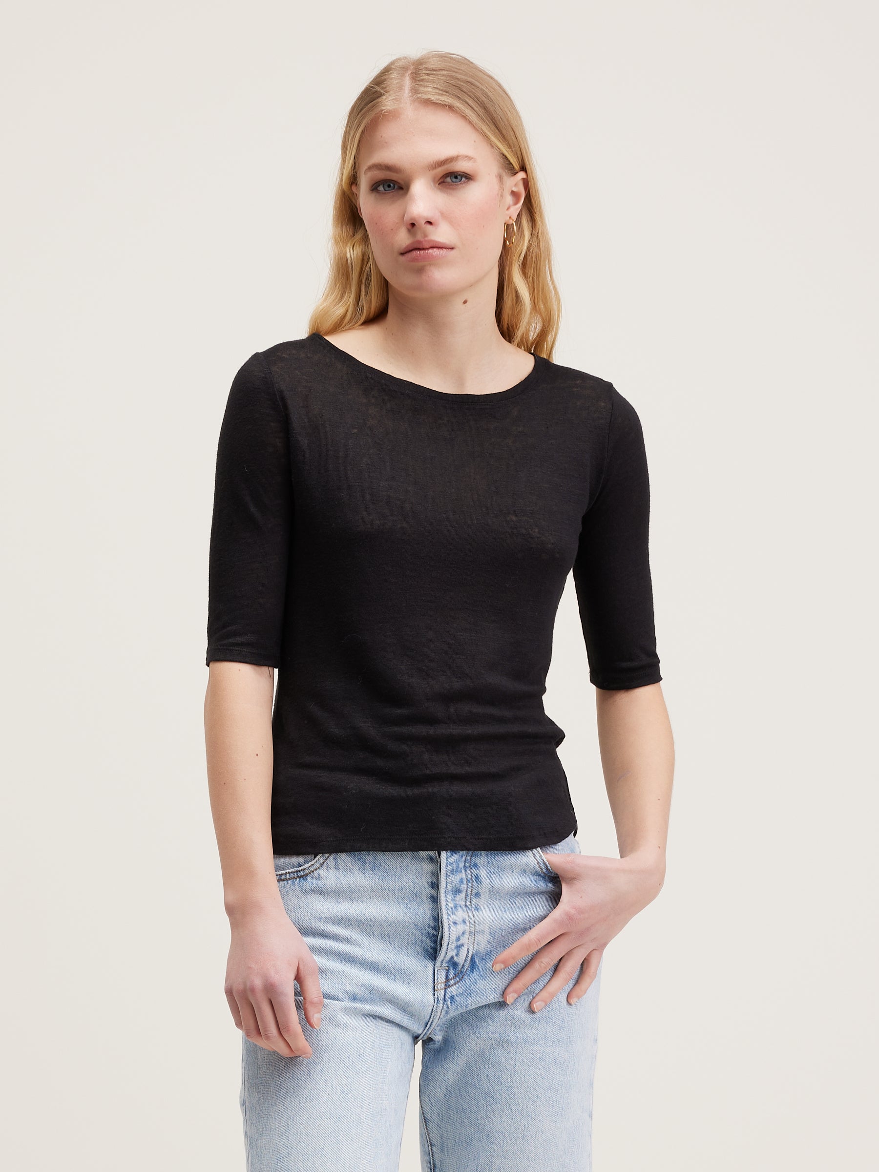 Seas Slim T-shirt - Off black For Women | Bellerose